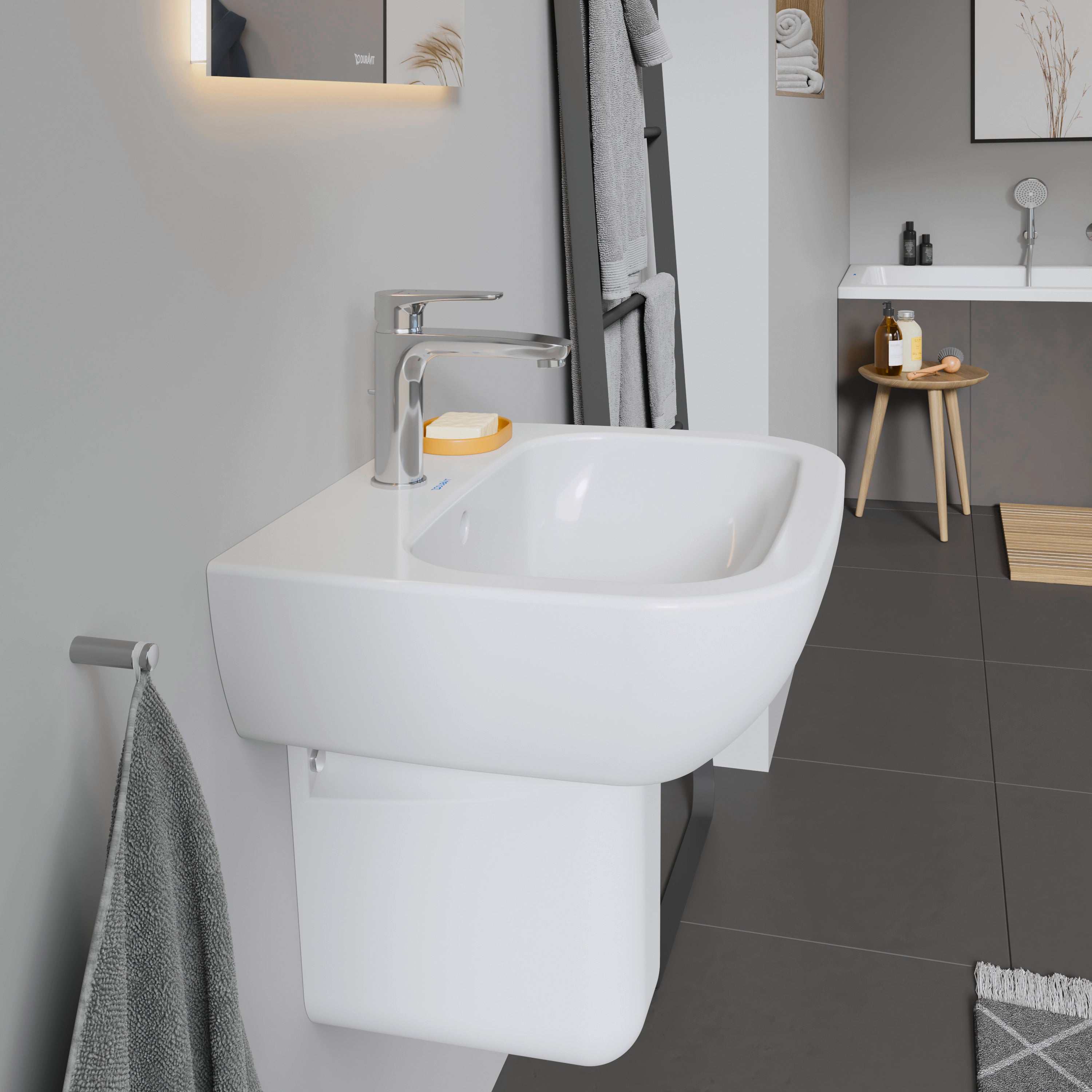 D-Code 21 5/8" Rectangular Wall Mounted Sink in White with Single Faucet Hole and with Overflow