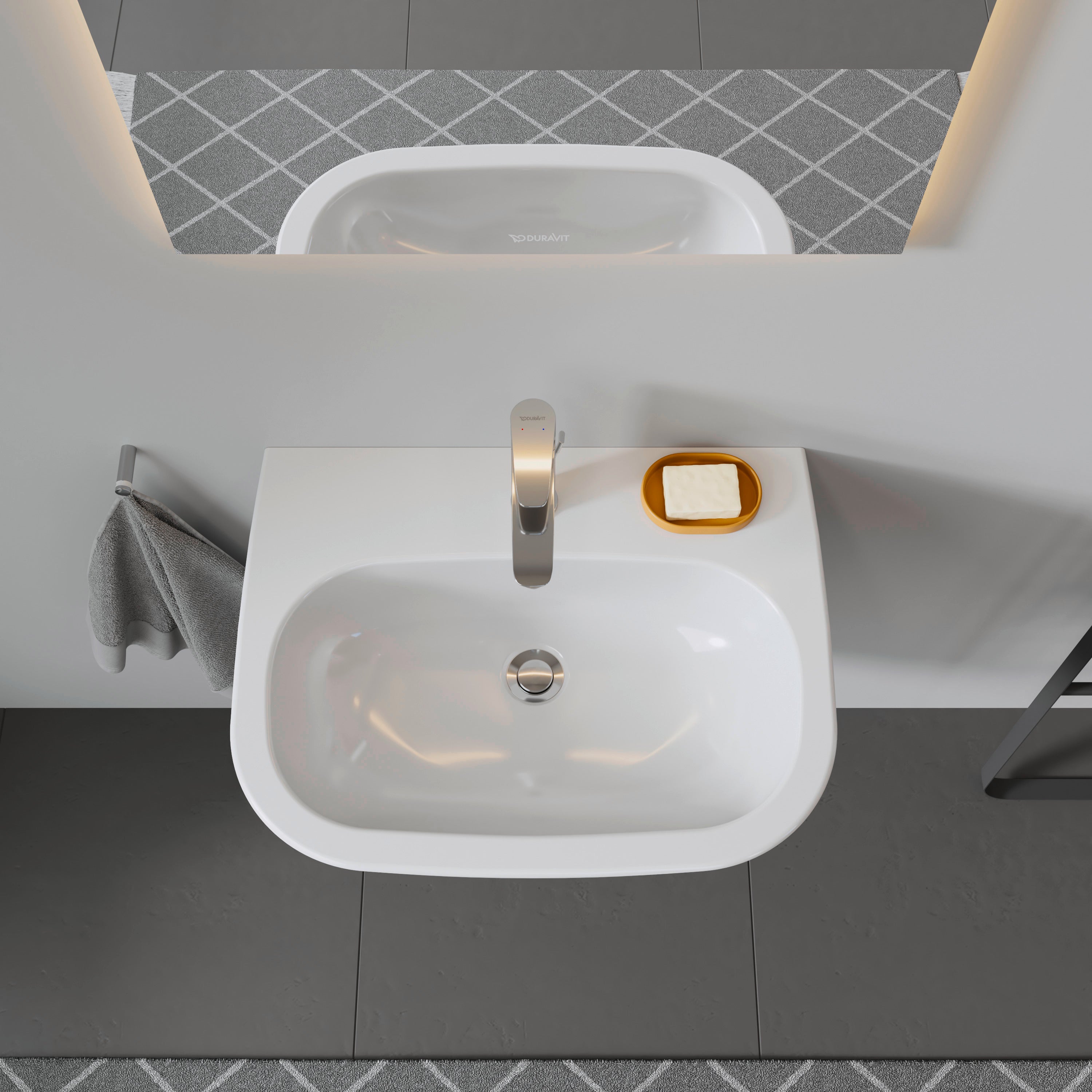 D-Code 23 5/8" Rectangular Wall Mounted Sink in White with Single Faucet Hole and with Overflow