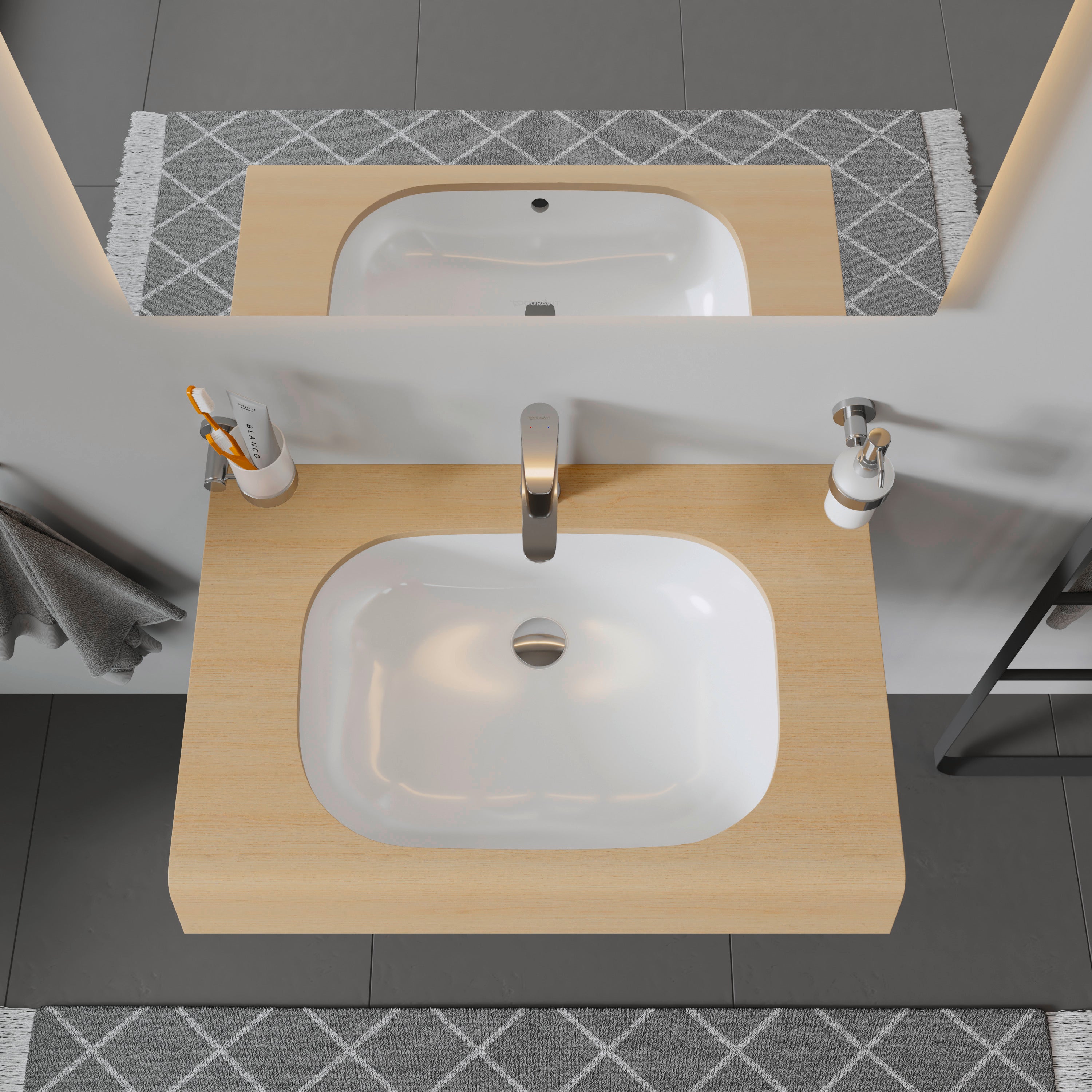 D-Code 22" Rectangular Undermount Sink in White with Overflow
