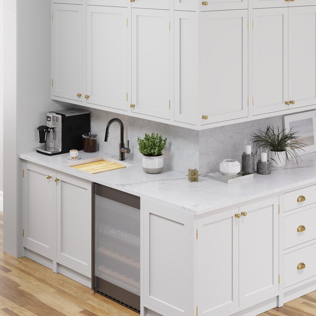 Alternate Image for Elkay Crosstown 19" Rectangle Stainless Steel Workstation Bar/Prep Sink with Accessories, Polished Satin, 18 Gauge, ECTRU17169W
