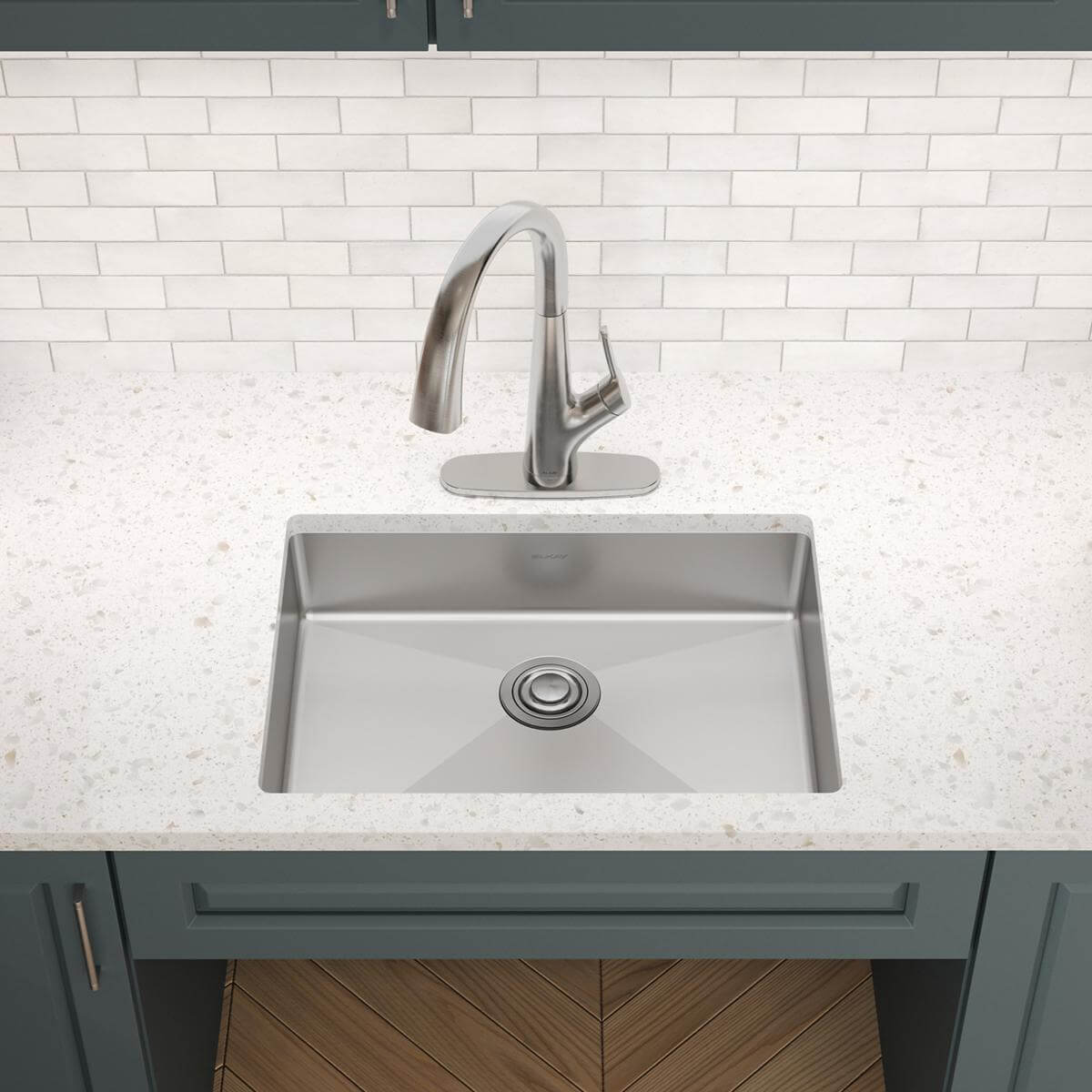 Alternate Image for Elkay Crosstown 26" Undermount Stainless Steel ADA Kitchen Sink, Polished Satin, 18 Gauge, ECTRUAD241755