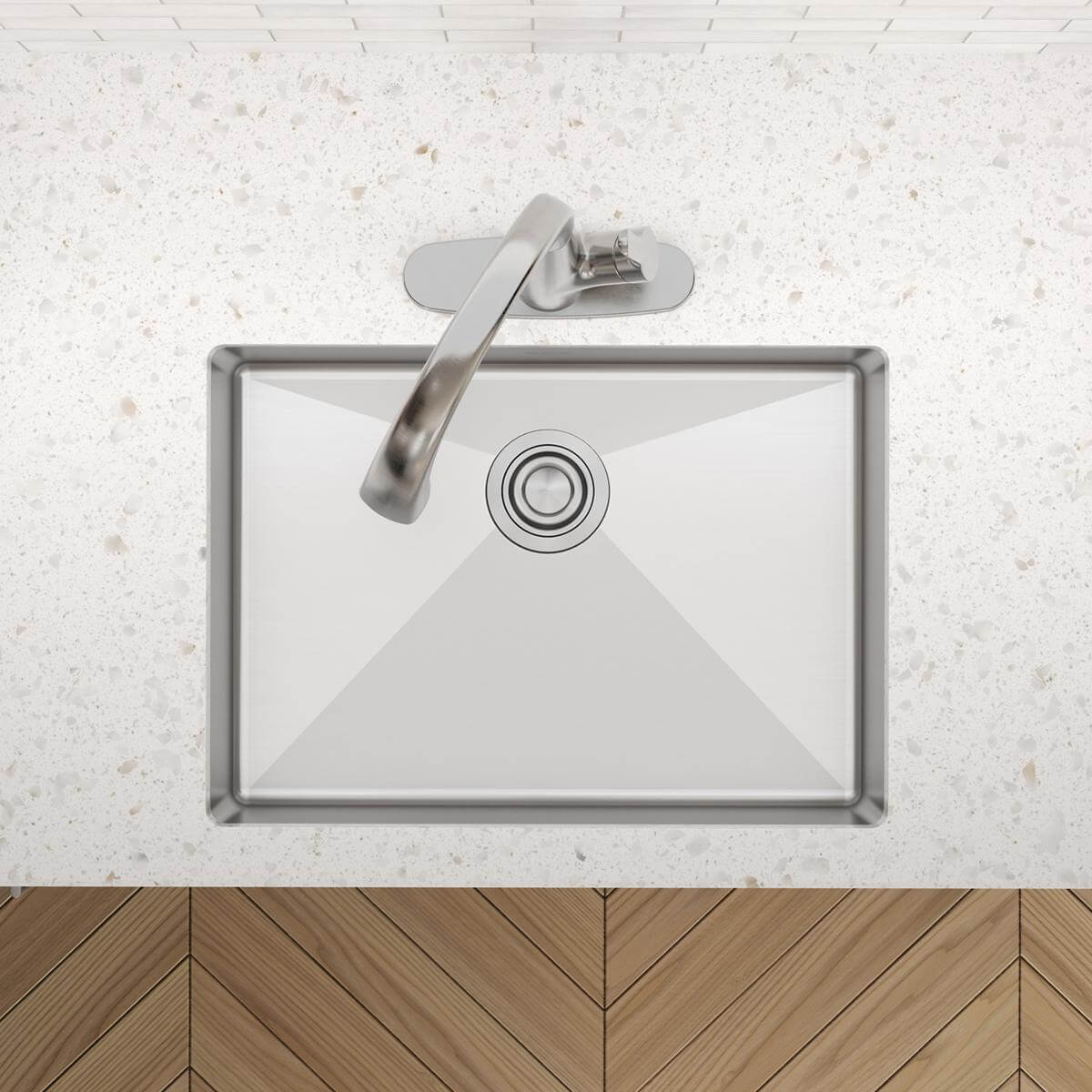 Alternate Image for Elkay Crosstown 26" Undermount Stainless Steel ADA Kitchen Sink, Polished Satin, 18 Gauge, ECTRUAD241755