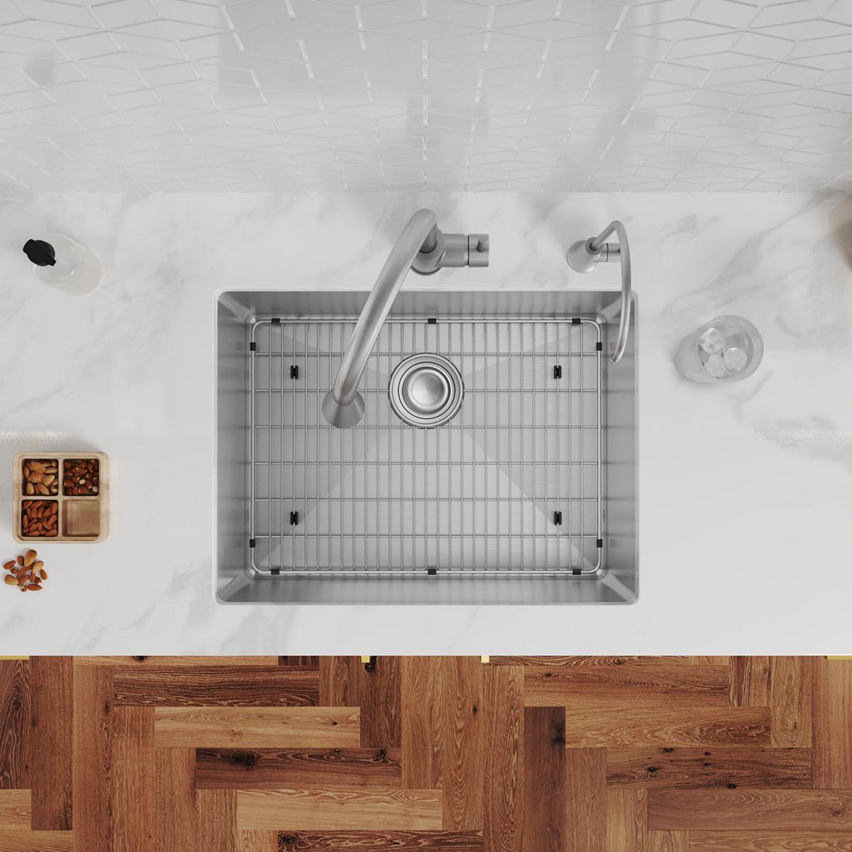 Alternate Image for Elkay Crosstown 25" Dual Mount Stainless Steel Kitchen Sink Kit with Faucet, Custom Faucet Holes, ECTSR25229TFGB