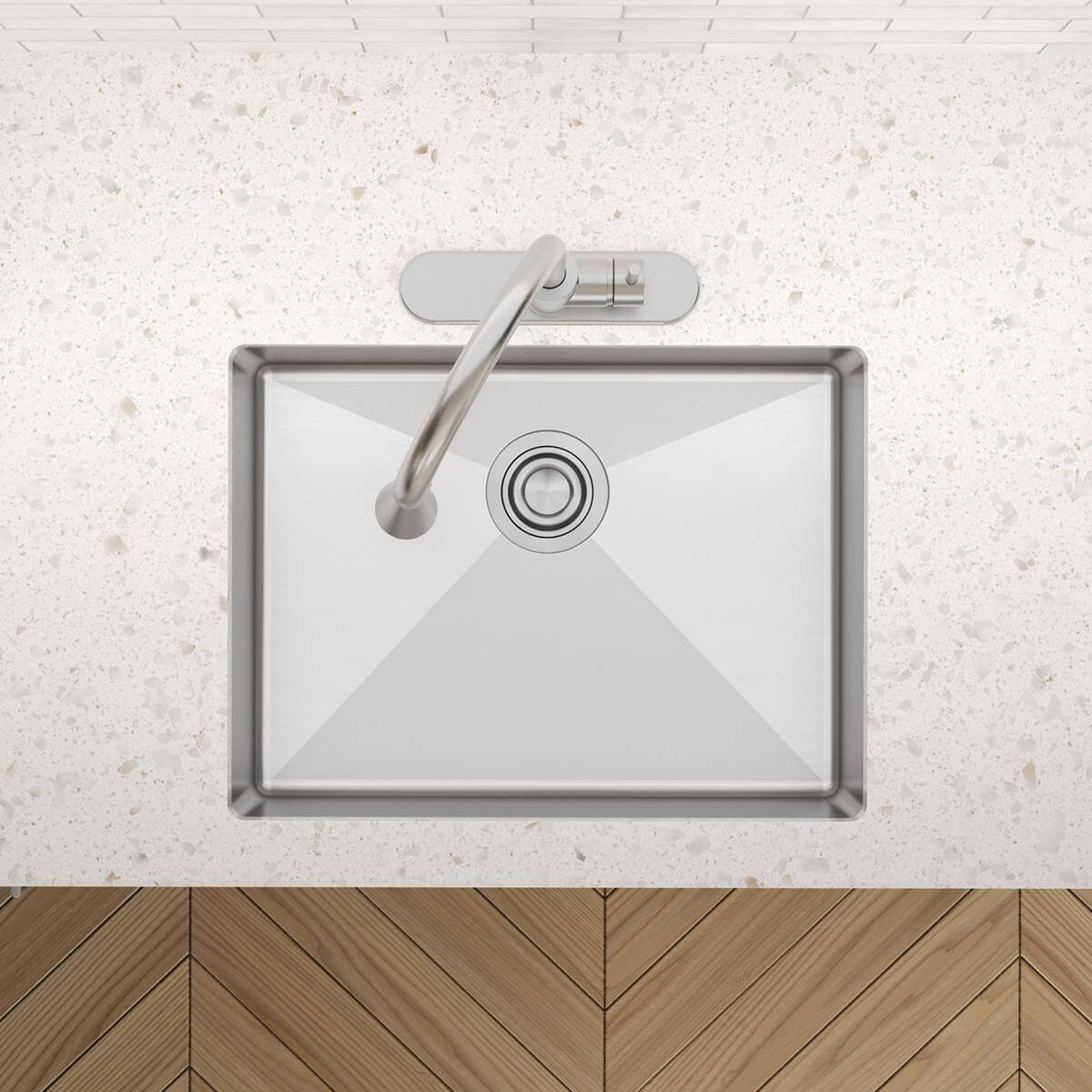 Alternate Image for Elkay Crosstown 25" Dual Mount Stainless Steel ADA Kitchen Sink, Polished Satin, 1 Faucet Hole, ECTSRAD2522601