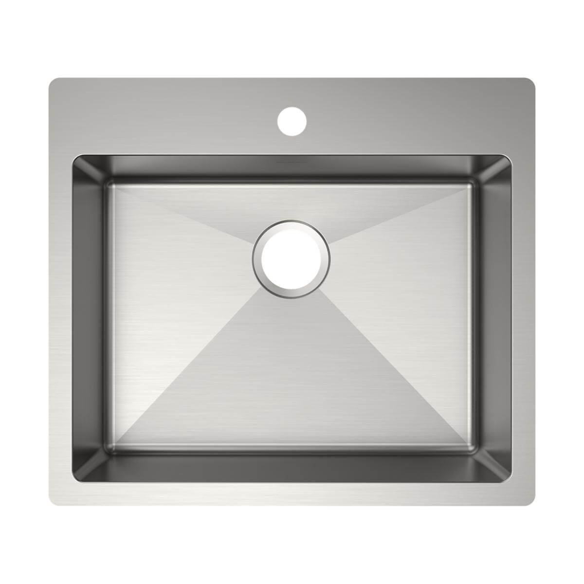 Alternate Image for Elkay Crosstown 25" Dual Mount Stainless Steel ADA Kitchen Sink, Polished Satin, 1 Faucet Hole, ECTSRAD2522601