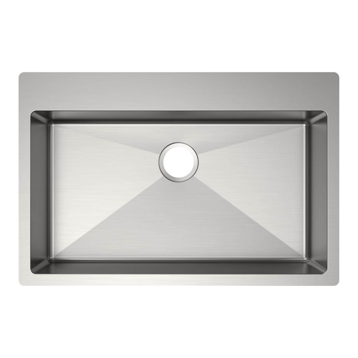 Alternate Image for Elkay Crosstown 33" Dual Mount Stainless Steel ADA Kitchen Sink, Polished Satin, No Faucet Hole, ECTSRSAD3322600