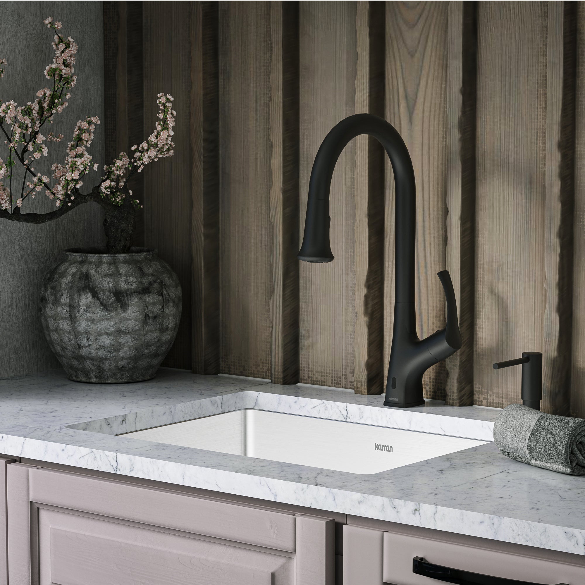 Alternate Image for Karran Elite 23" Undermount Stainless Steel Kitchen Sink with Accessories, 16 Gauge, EL-74-PK1
