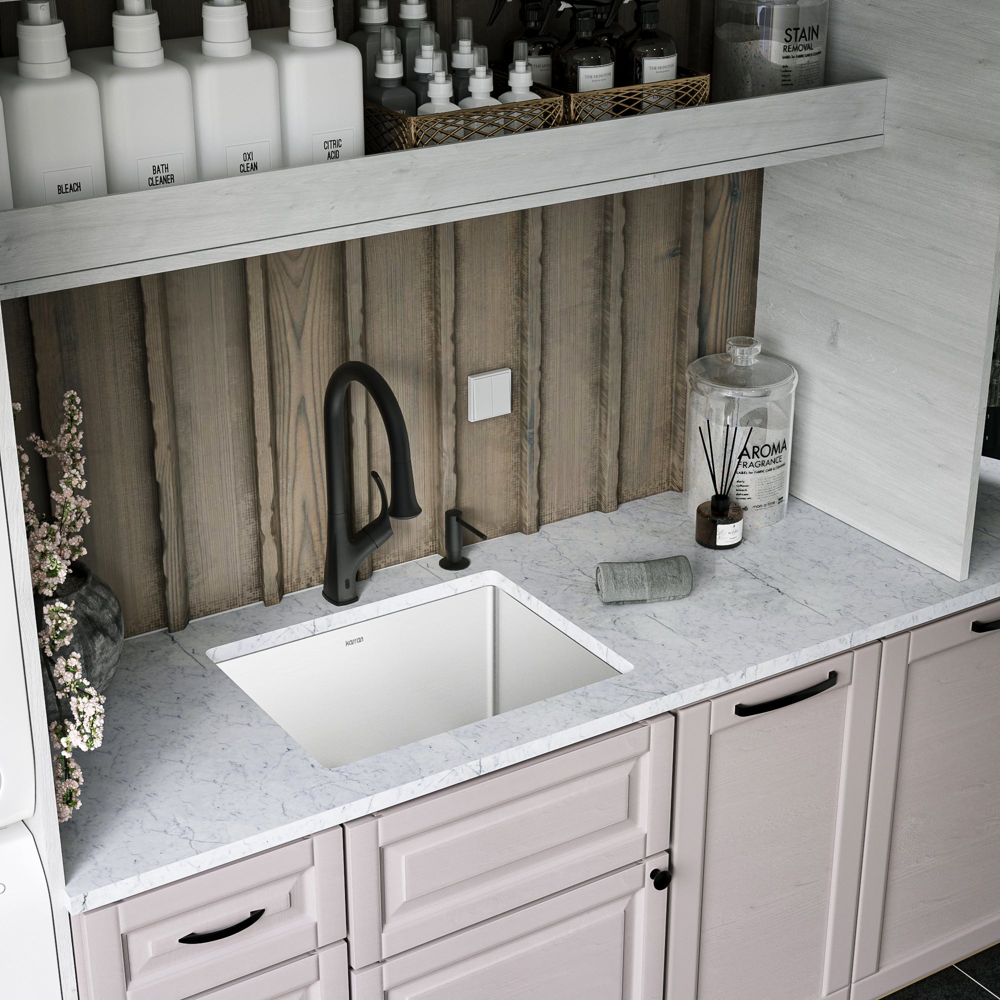 Alternate Image for Karran Elite 23" Undermount Stainless Steel Kitchen Sink with Accessories, 16 Gauge, EL-74-PK1