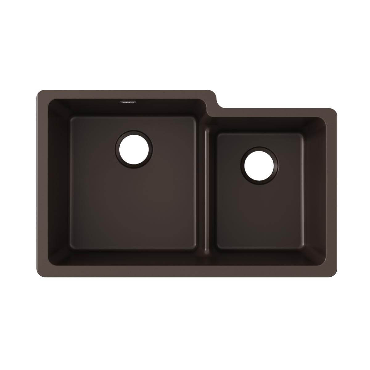 Alternate Image for Elkay Quartz Classic 33" Undermount Quartz Kitchen Sink, 60/40 Double Bowl, Mocha, ELGULBO3322MC0
