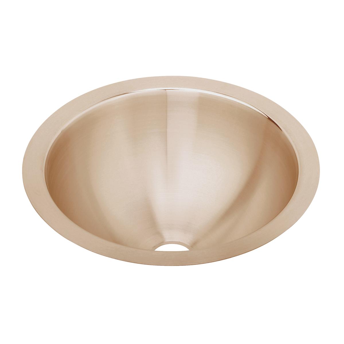 Elkay 14" Round Undermount CuVerro Antimicrobial Copper ADA Bathroom Sink, Lustrous Satin, ELUH12-CU