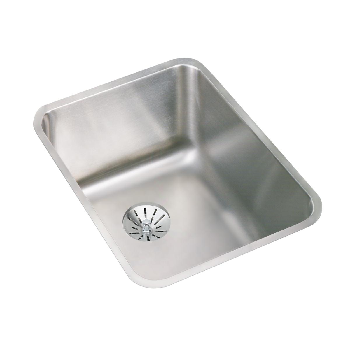 Elkay Lustertone Classic 17" Undermount Stainless Steel Kitchen Sink, Lustrous Satin, 18 Gauge, ELUH141810PD