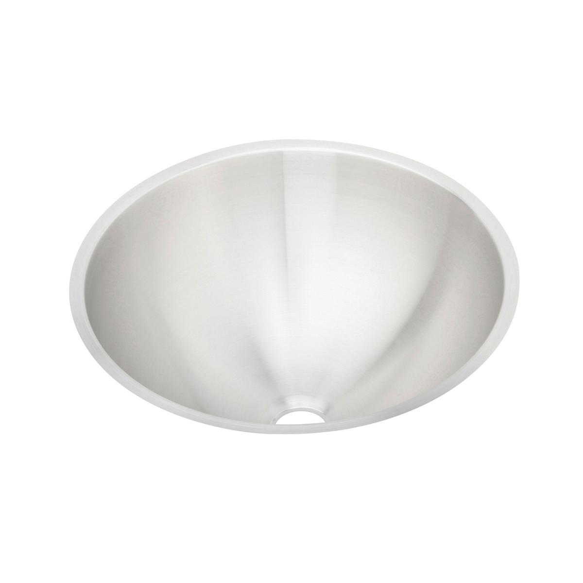 Elkay Asana 18" Round Undermount Stainless Steel Bathroom Sink, Lustrous Satin, 18 Gauge, ELUH16