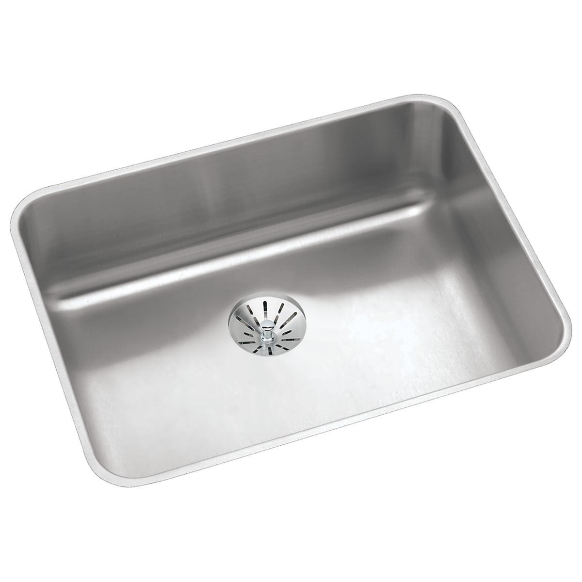 Alternate Image for Elkay Lustertone Classic 24" Undermount Stainless Steel ADA Kitchen Sink, Lustrous Satin, 18 Gauge, ELUHAD211545PD