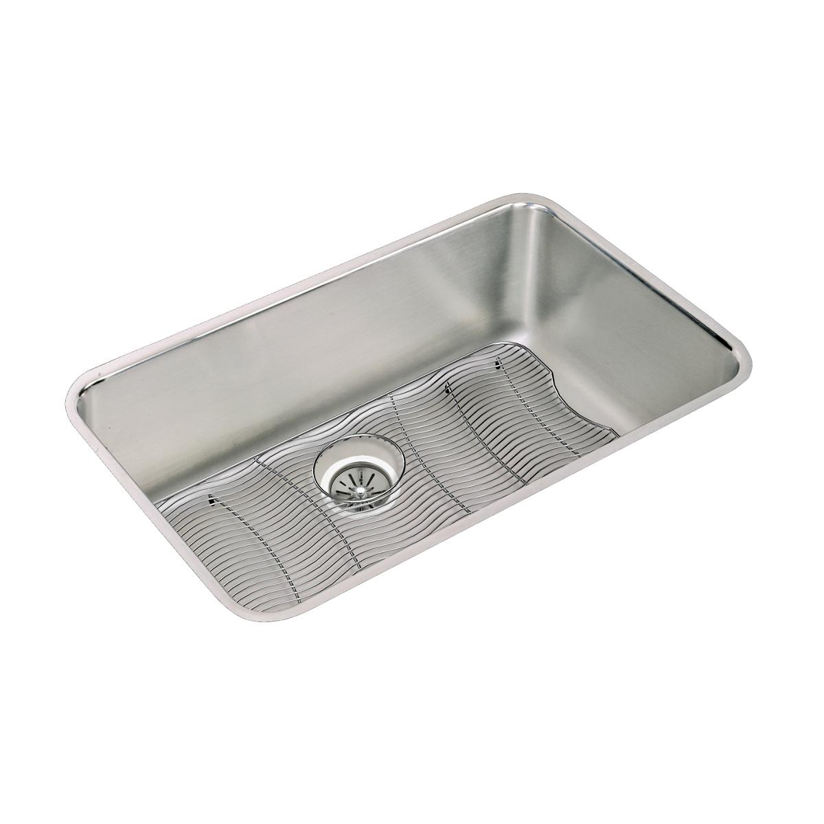 Elkay Lustertone Classic 31" Undermount Stainless Steel Kitchen Sink Kit, Lustrous Satin, 18 Gauge, ELUH281610DBG