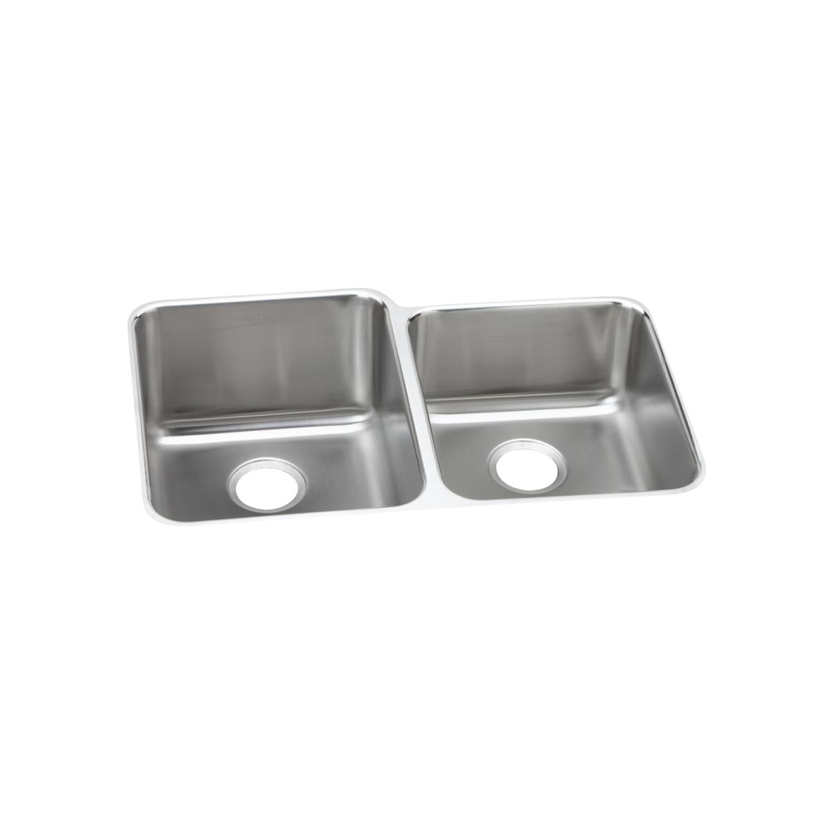 Elkay Lustertone Classic 31" Undermount Stainless Steel ADA Kitchen Sink, 60/40 Double Bowl, Lustrous Satin, 18 Gauge, ELUHAD312050R