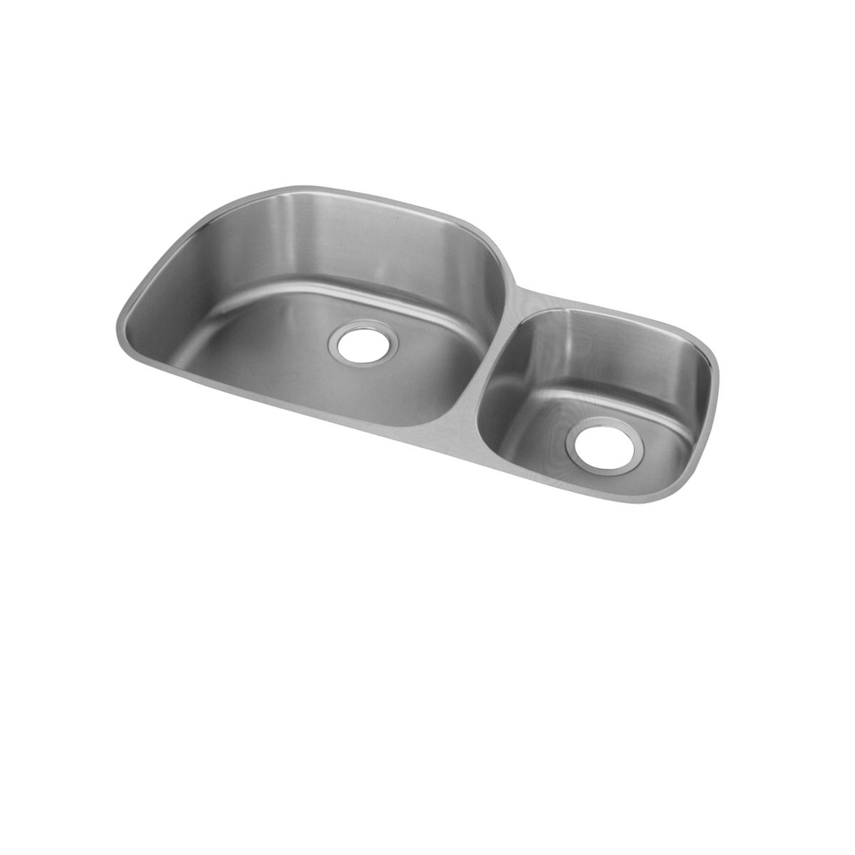 Alternate Image for Elkay Lustertone Classic 36" Undermount Stainless Steel Kitchen Sink Kit, 60/40 Double Bowl, Lustrous Satin, 18 Gauge, ELUH362110RDBG