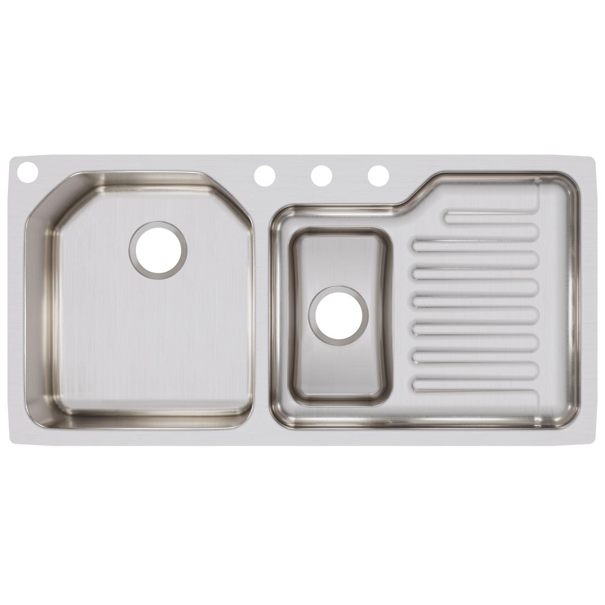 Alternate Image for Elkay Lustertone Classic 42" Undermount Stainless Steel Kitchen Sink, 40/60 Double Bowl, Lustrous Satin, 18 Gauge, ELUH4221L