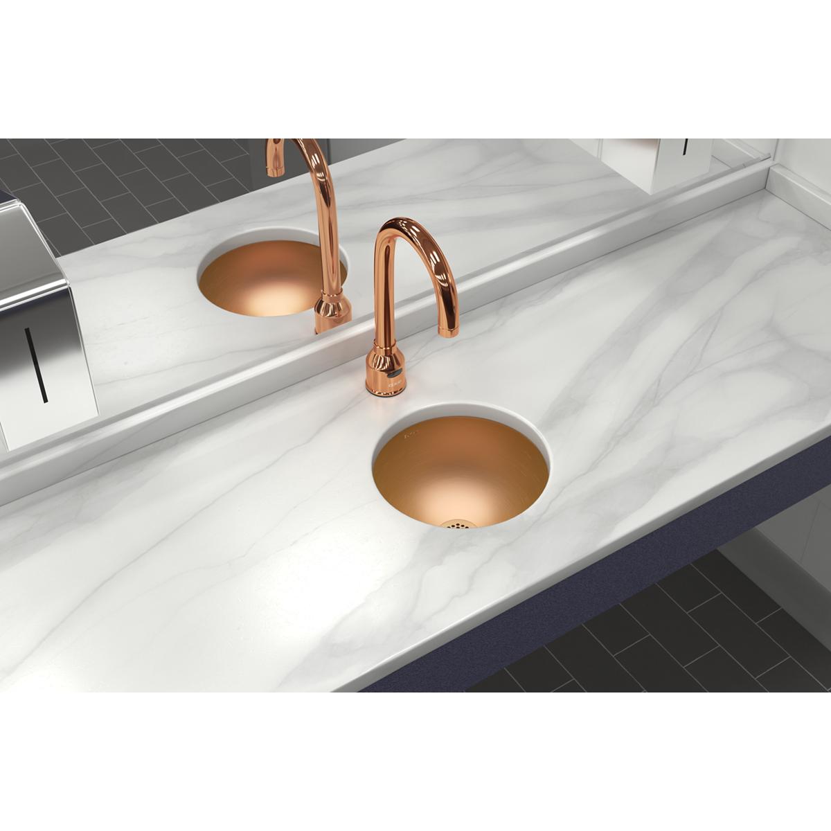 Elkay 11" Round Undermount CuVerro Antimicrobial Copper ADA Bathroom Sink, Lustrous Satin, ELUH9-CU