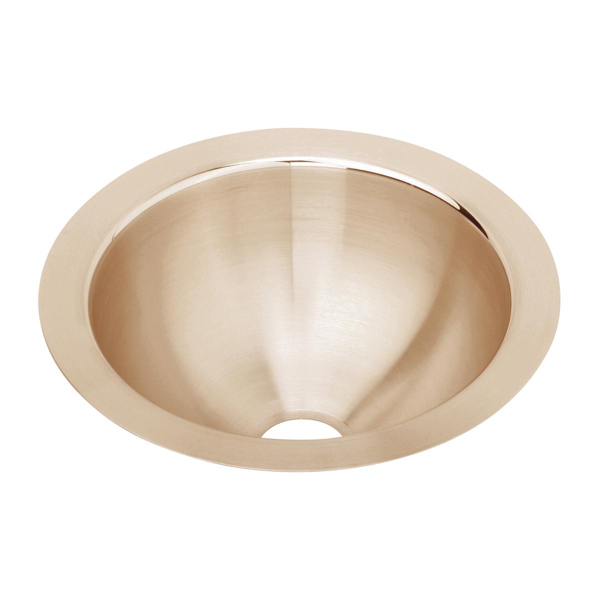 Elkay 11" Round Undermount CuVerro Antimicrobial Copper ADA Bathroom Sink, Lustrous Satin, ELUH9-CU