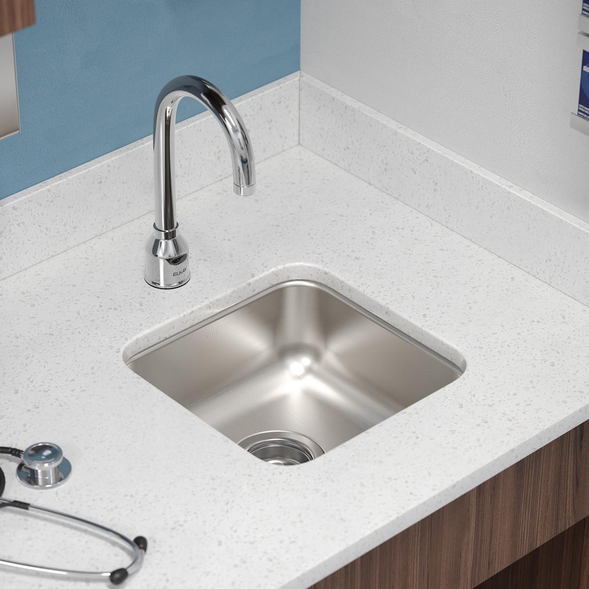Alternate Image for Elkay Lustertone Classic 15" Undermount Stainless Steel ADA Kitchen Sink, Lustrous Satin, 18 Gauge, ELUHAD121255