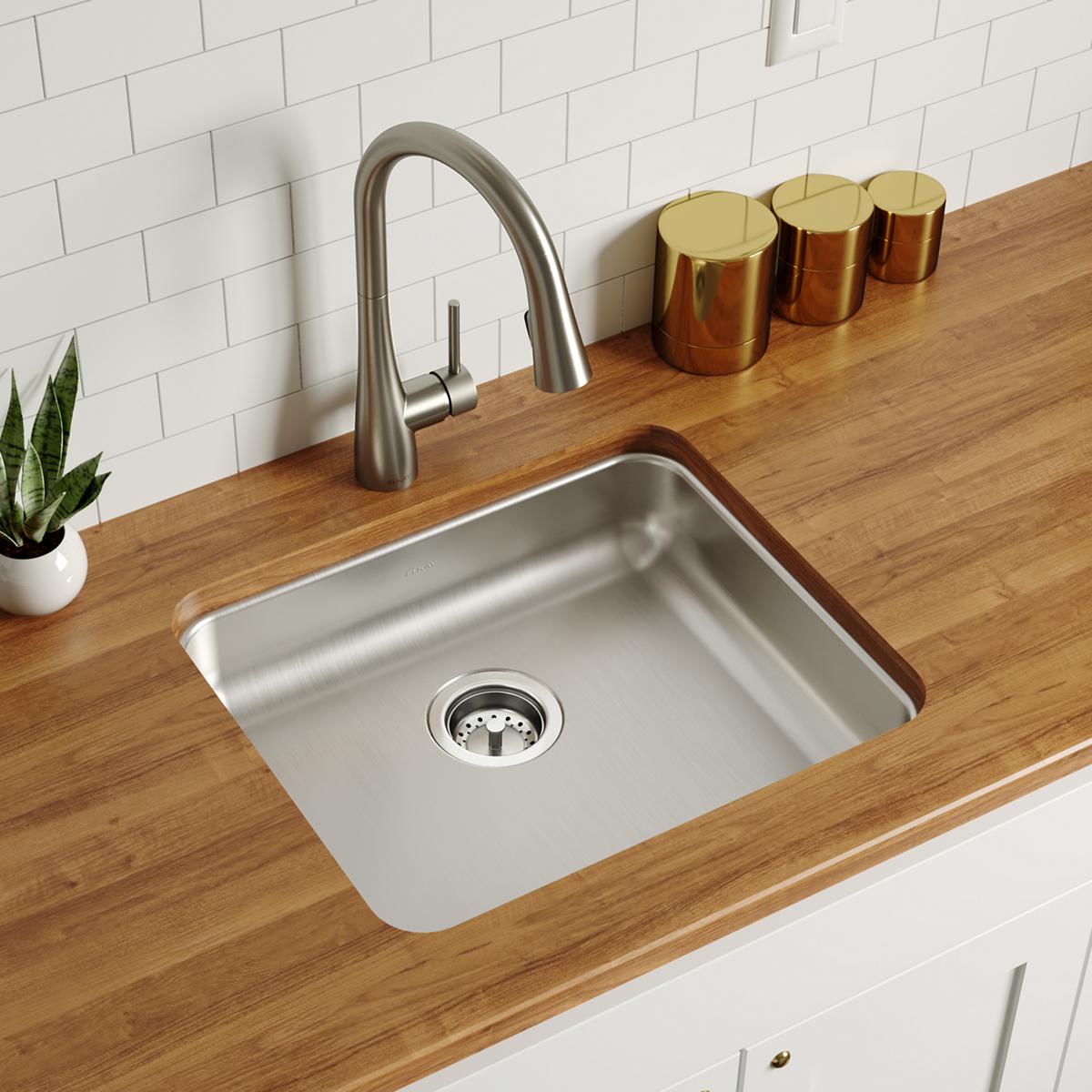 Alternate Image for Elkay Lustertone Classic 22" Undermount Stainless Steel ADA Kitchen Sink, Lustrous Satin, 18 Gauge, ELUHAD191645