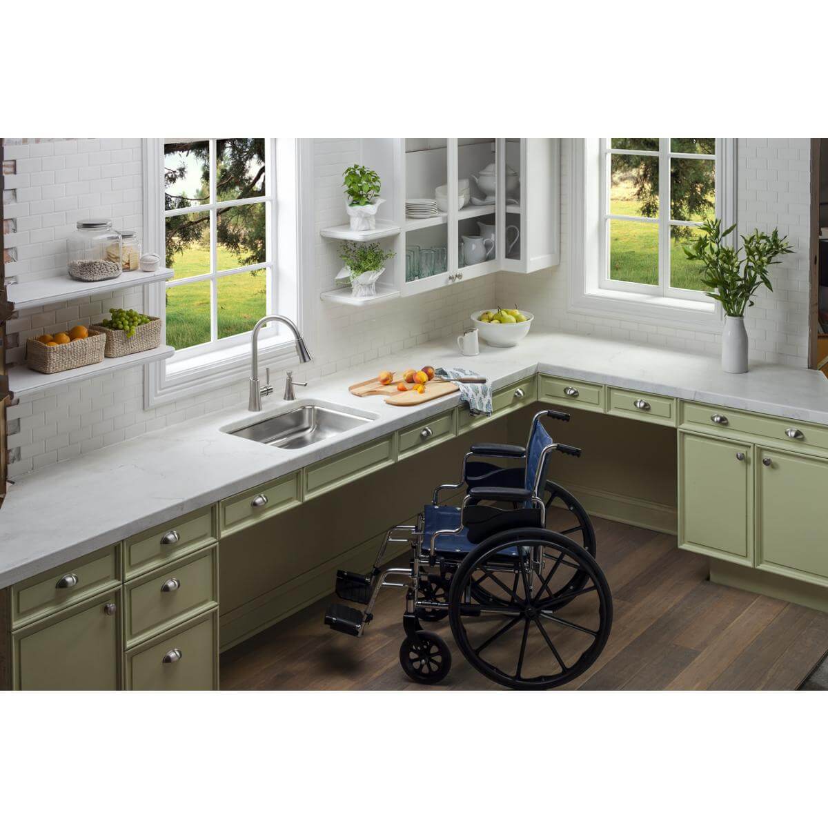 Alternate Image for Elkay Lustertone Classic 24" Undermount Stainless Steel ADA Kitchen Sink, Lustrous Satin, 18 Gauge, ELUHAD211545