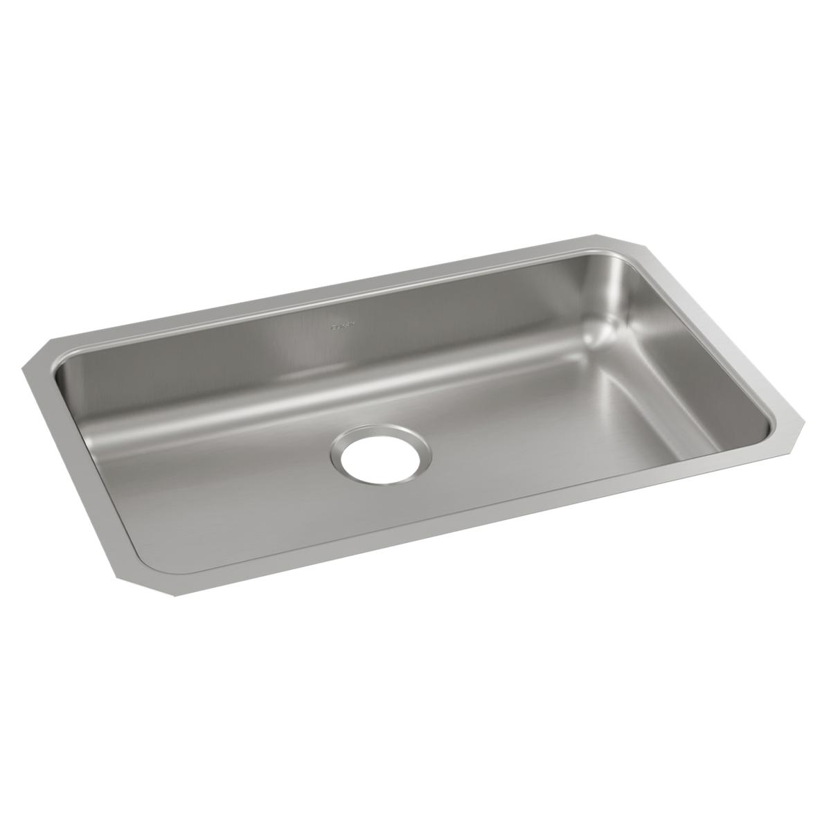 Elkay Lustertone Classic 31" Undermount Stainless Steel ADA Kitchen Sink, Lustrous Satin, 18 Gauge, ELUHAD281655