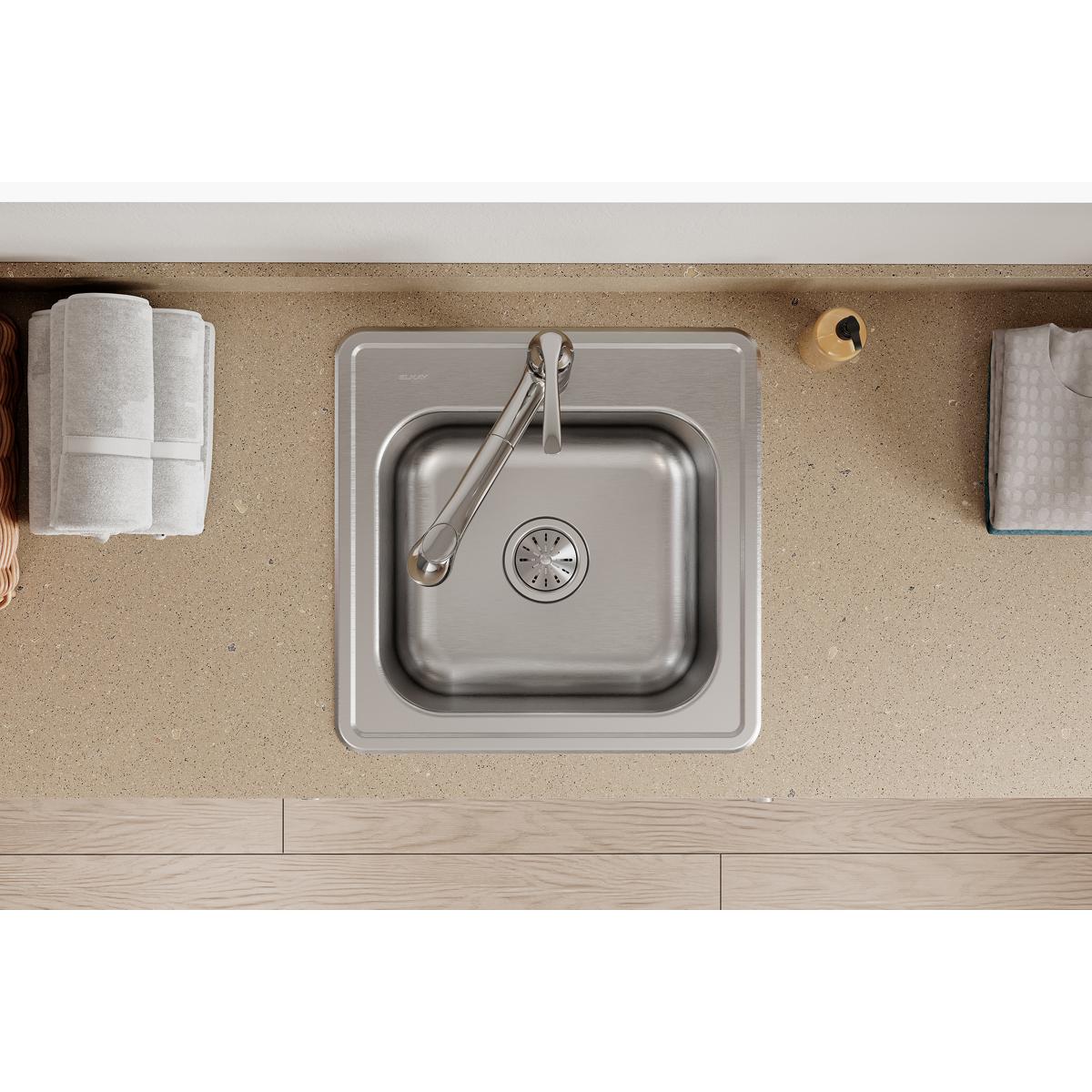 Alternate Image for Elkay Celebrity 20" Drop In/Topmount Stainless Steel Laundry/Utility Sink, Brushed Satin, No Faucet Hole, ESE2020100