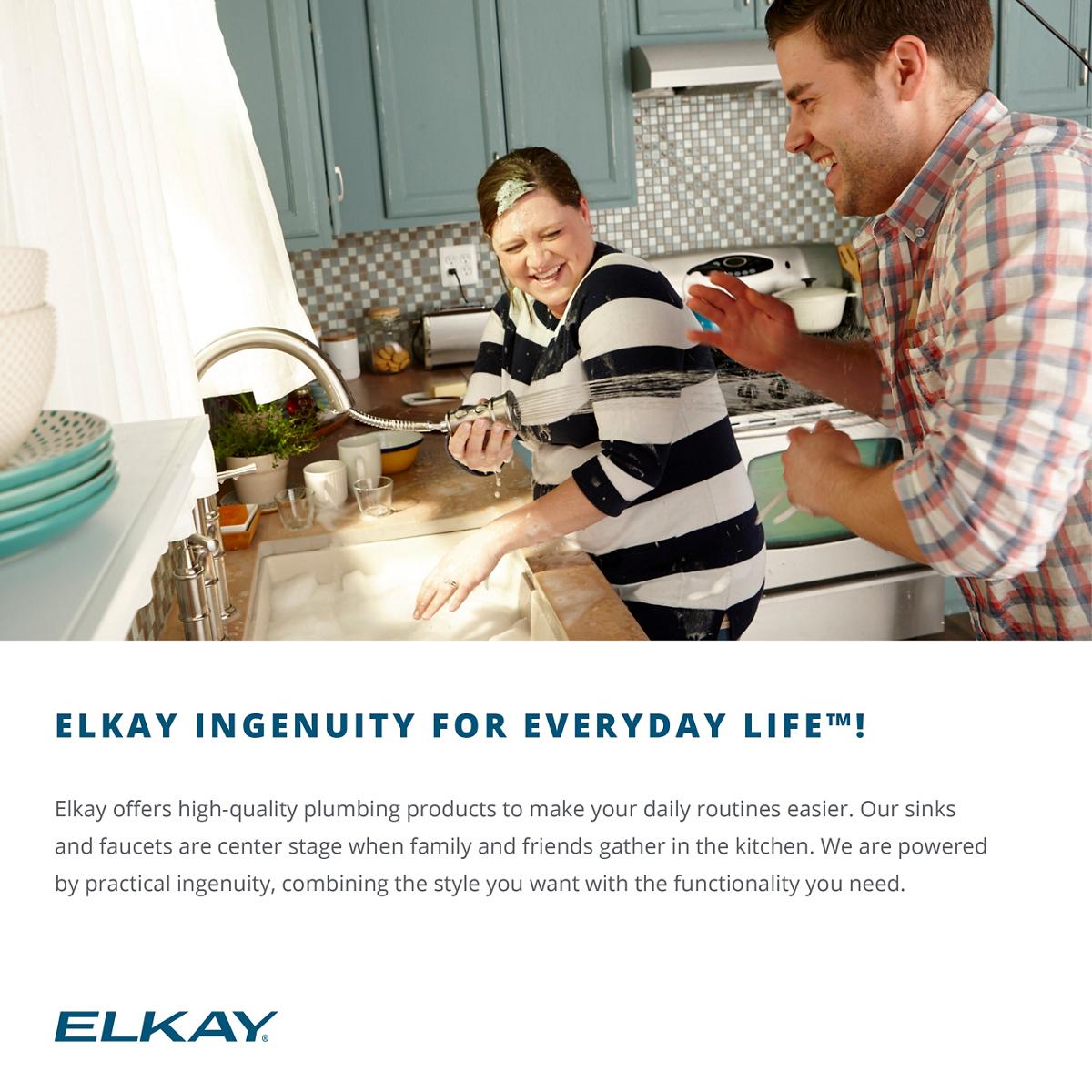 Alternate Image for Elkay Lustertone Classic 25" Drop In/Topmount Stainless Steel ADA Kitchen Sink, Lustrous Satin, 4 Faucet Holes, LRADQ2522604