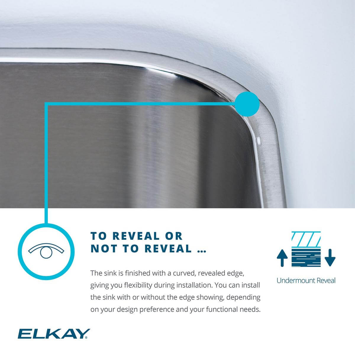 Alternate Image for Elkay Lustertone Classic 17" Undermount Stainless Steel ADA Kitchen Sink, Lustrous Satin, 18 Gauge, ELUHAD141845PD