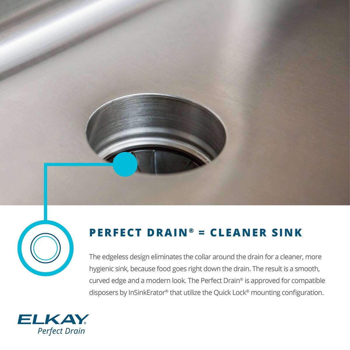Alternate Image for Elkay Lustertone Classic 17" Undermount Stainless Steel ADA Kitchen Sink, Lustrous Satin, 18 Gauge, ELUHAD141845PD