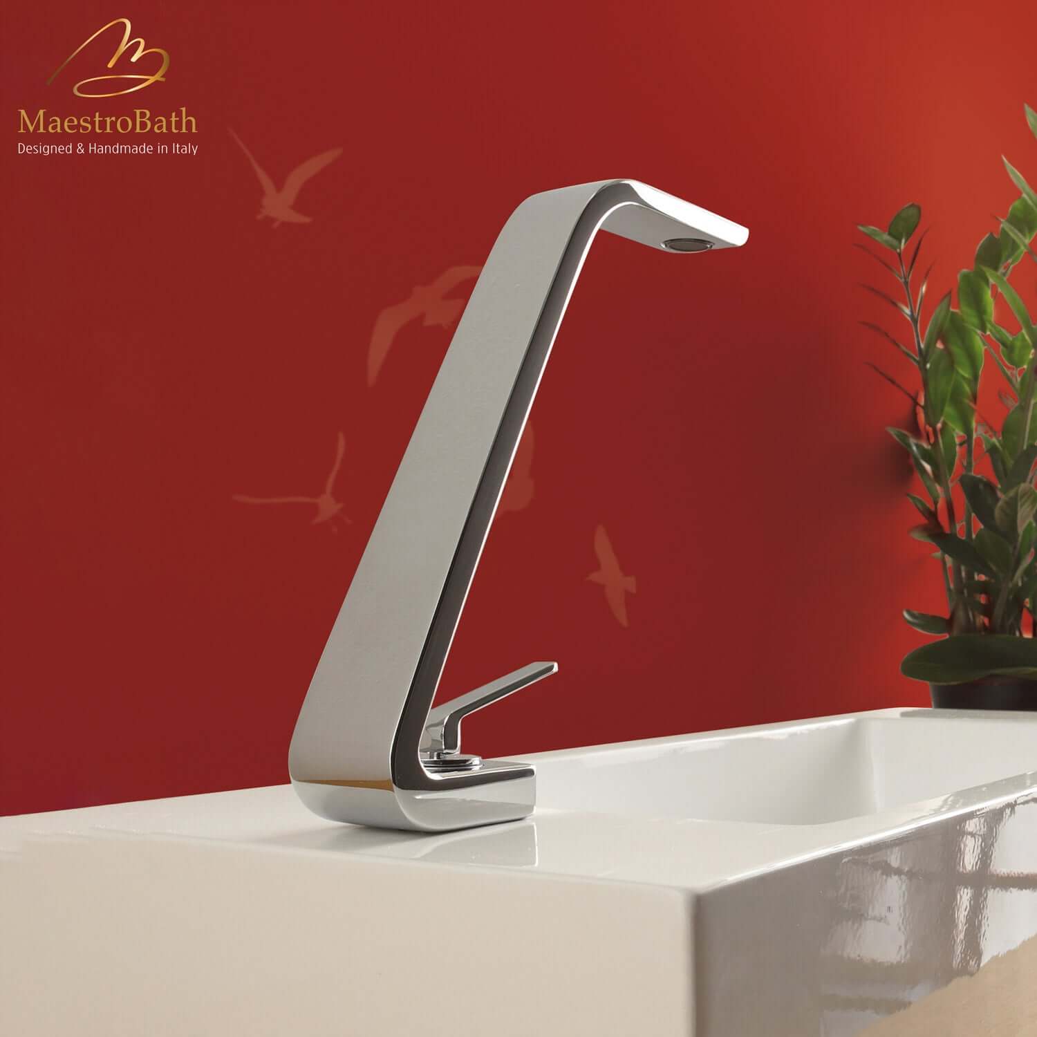 Alternate Image for MaestroBath 1.2 GPM Eterna Single Handle ADA Bathroom Sink Faucet, Polished Chrome, Low, Lead-Free Brass, FAU-ETL-PCR