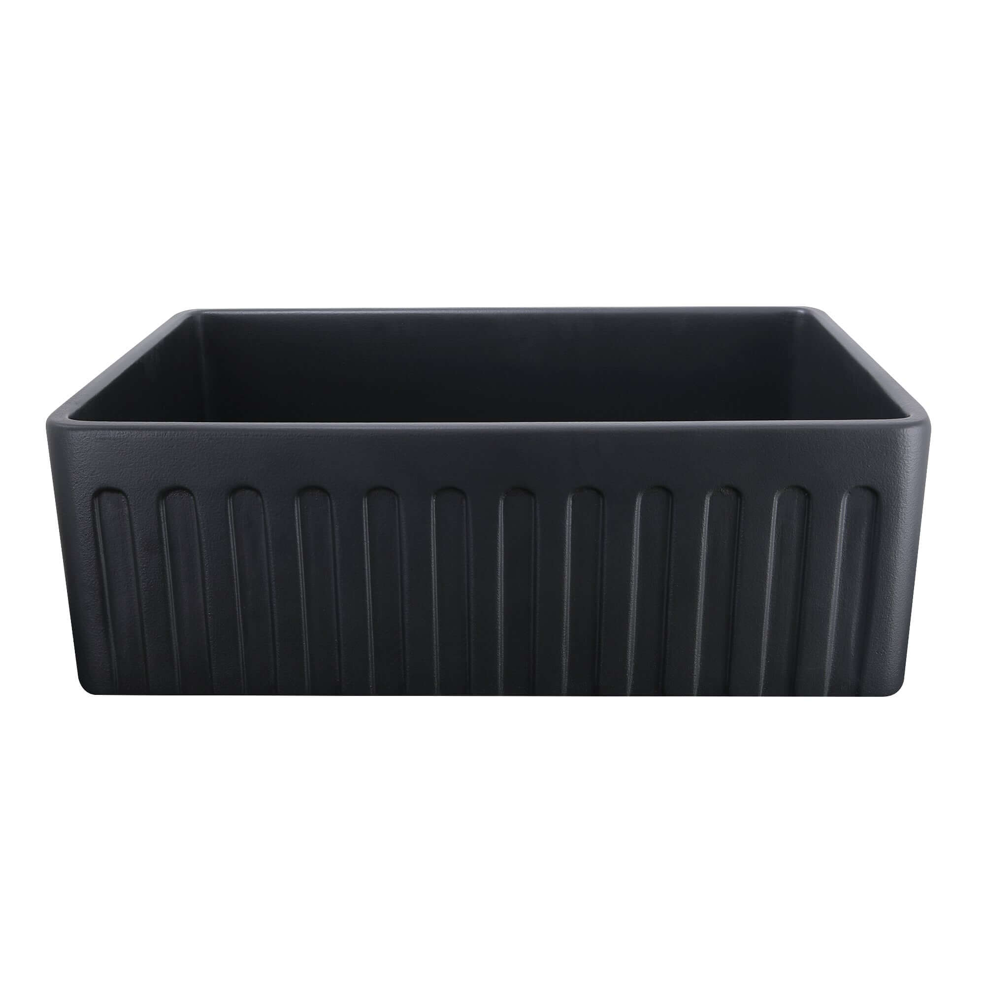 Nantucket Sinks Vineyard 30" Fireclay Farmhouse Sink with Accessories, Matte Black, FCFS3020S-MatteBlack