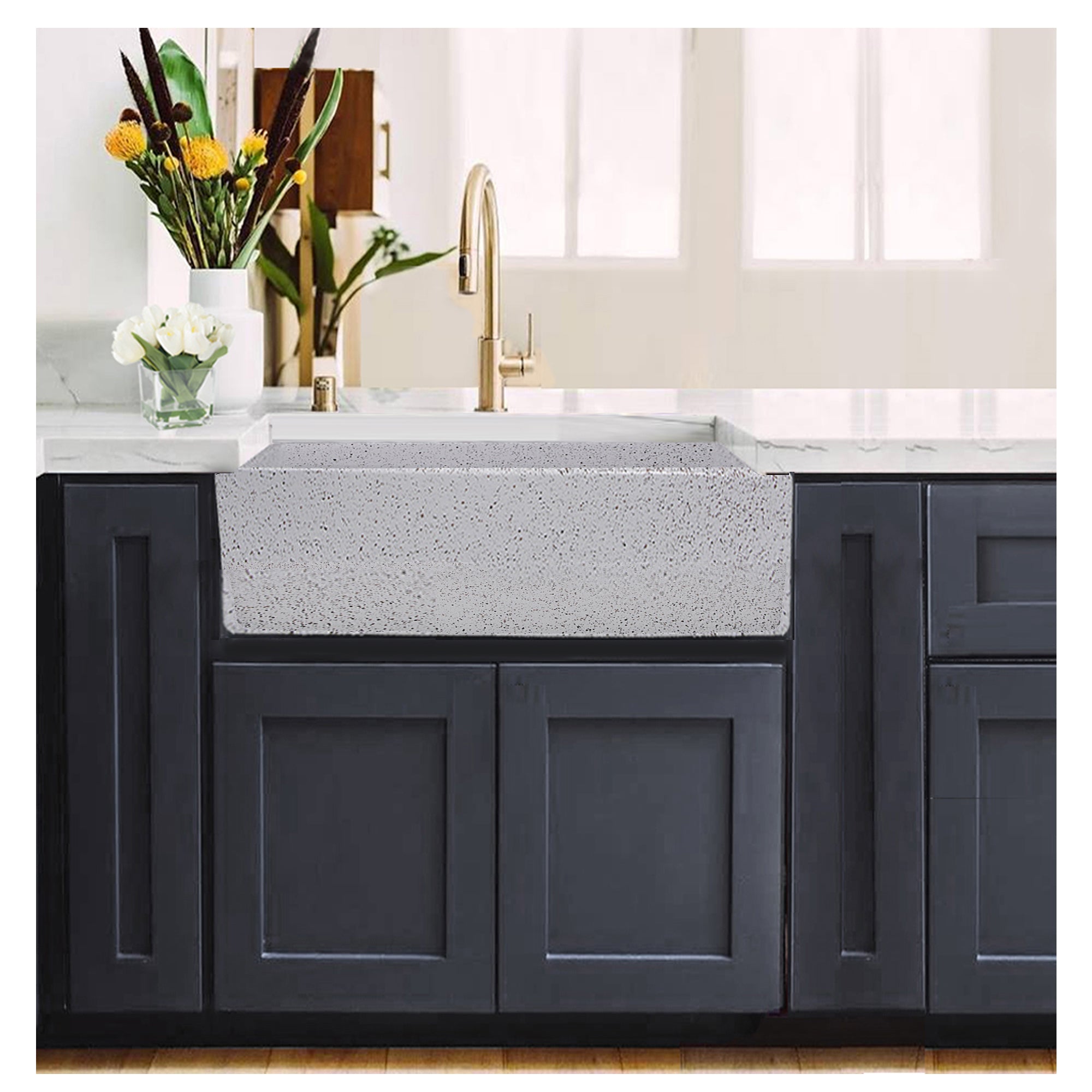 Alternate Image for Nantucket Sinks Vineyard 30" Fireclay Farmhouse Sink, Various neutrals, FCFS3020S-PietraSarda