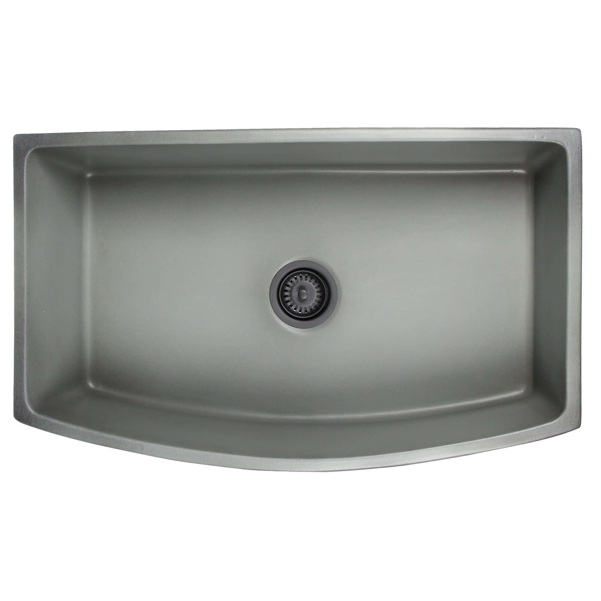 Nantucket Sinks Vineyard 33" Fireclay Farmhouse Sink with Accessories, Concrete, FCFS3320CA-C