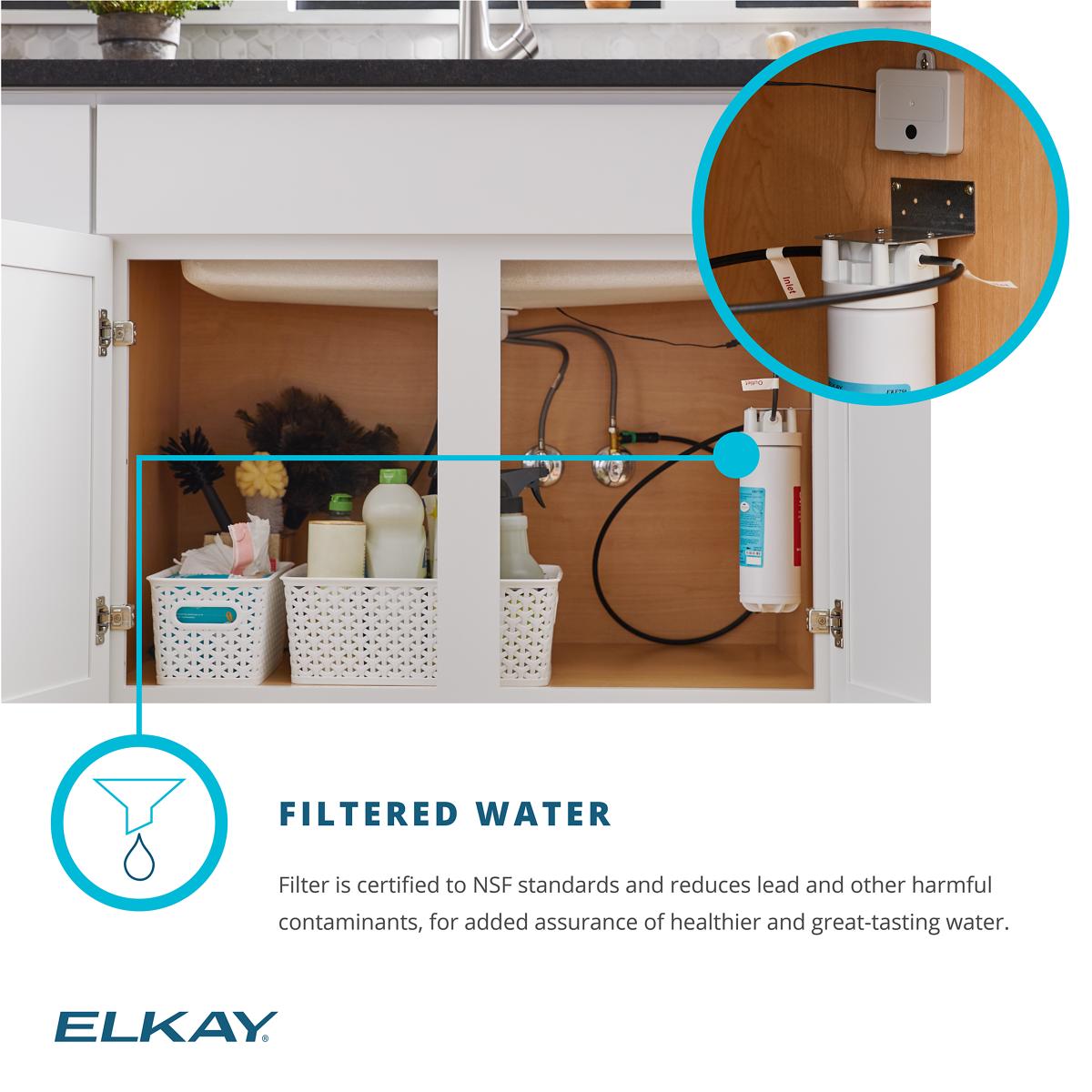 Alternate Image for Elkay Crosstown 23" Undermount Stainless Steel Kitchen Sink Kit with Faucet, Single Bowl 18 Gauge, ECTRU21179TFLC