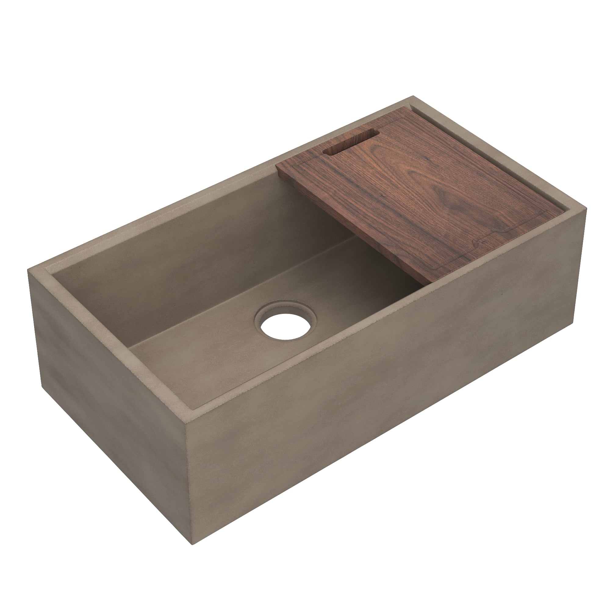 Native Trails Concierge 33" NativeStone Concrete Workstation Farmhouse Kitchen Sink, Earth, NSKG3318-E Product Image