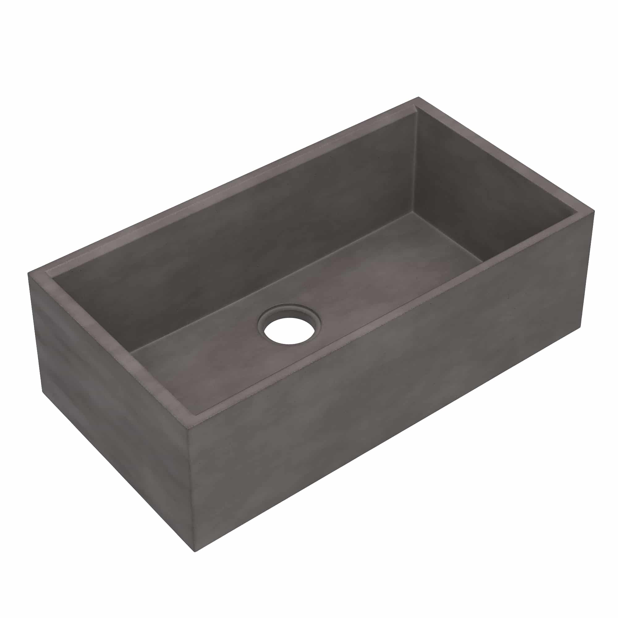 Native Trails Concierge 33" NativeStone Concrete Workstation Farmhouse Kitchen Sink, Slate, NSKG3318-S