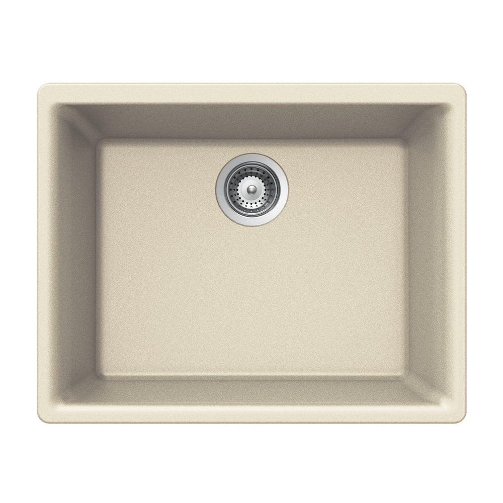 Alternate Image for Houzer Quartztone 24 inch Linen Granite Composite Undermount Single Bowl Kitchen Sink - G-100U LINEN