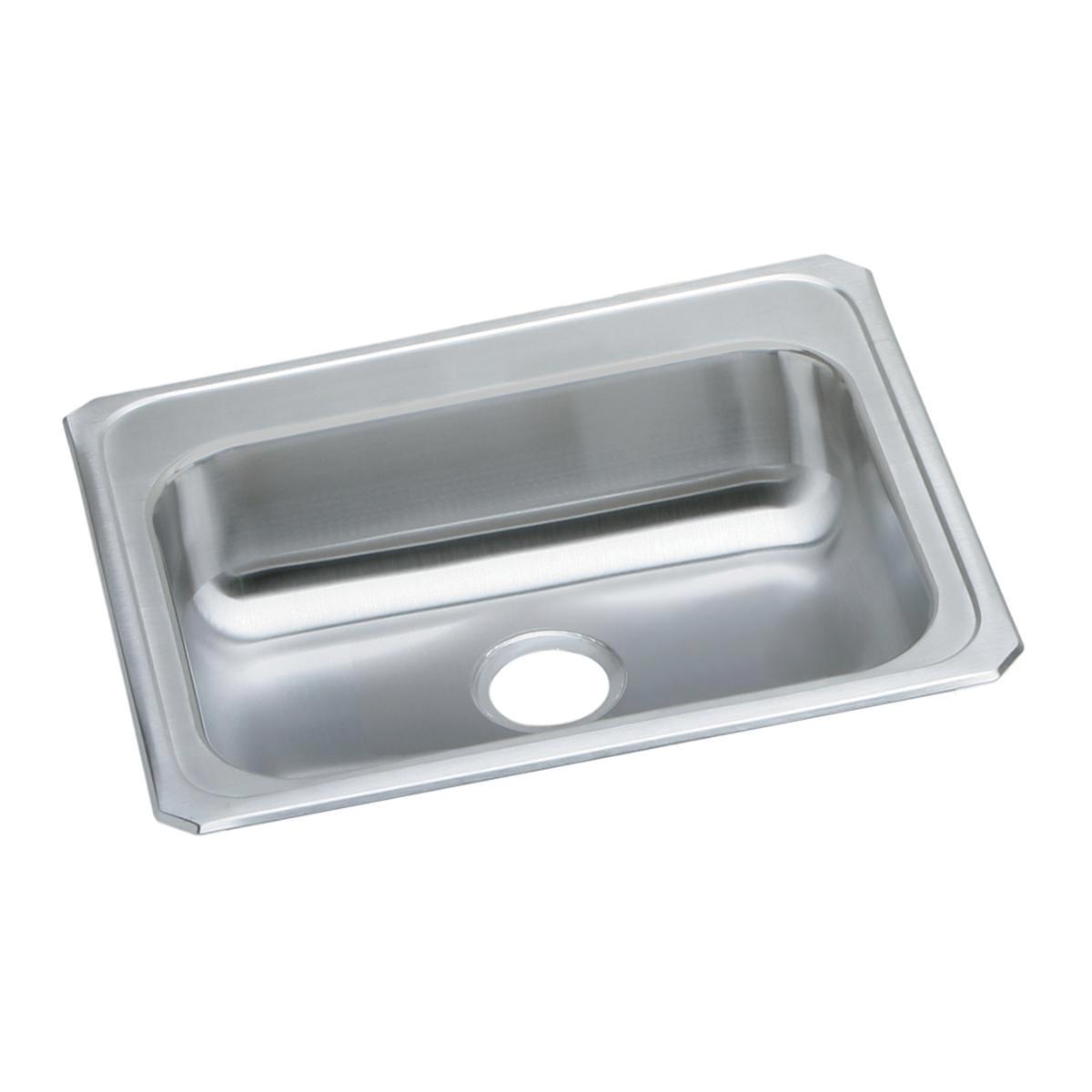 Elkay Celebrity 25" Drop In/Topmount Stainless Steel ADA Kitchen Sink, Brushed Satin, No Faucet Hole, GECR25210