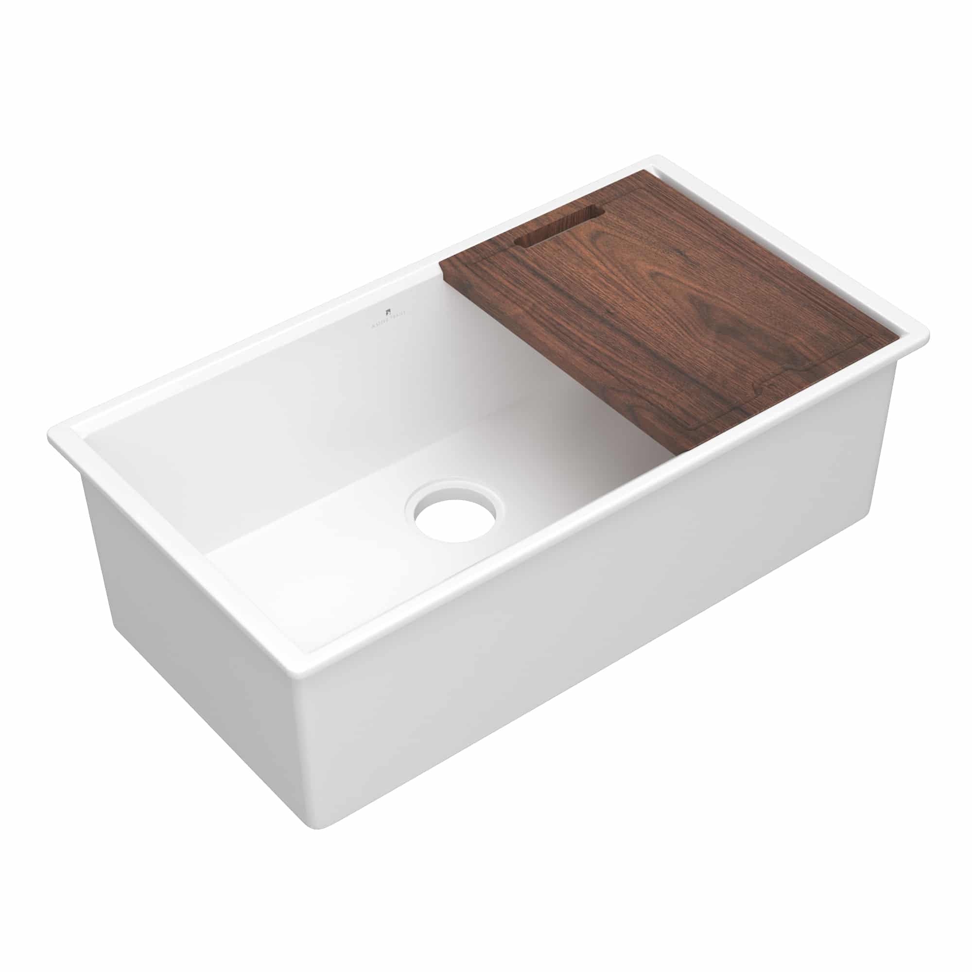 Native Trails Haven Concierge 34" Undermount Fireclay Workstation Kitchen Sink, White, FRKG3319-W Product Image