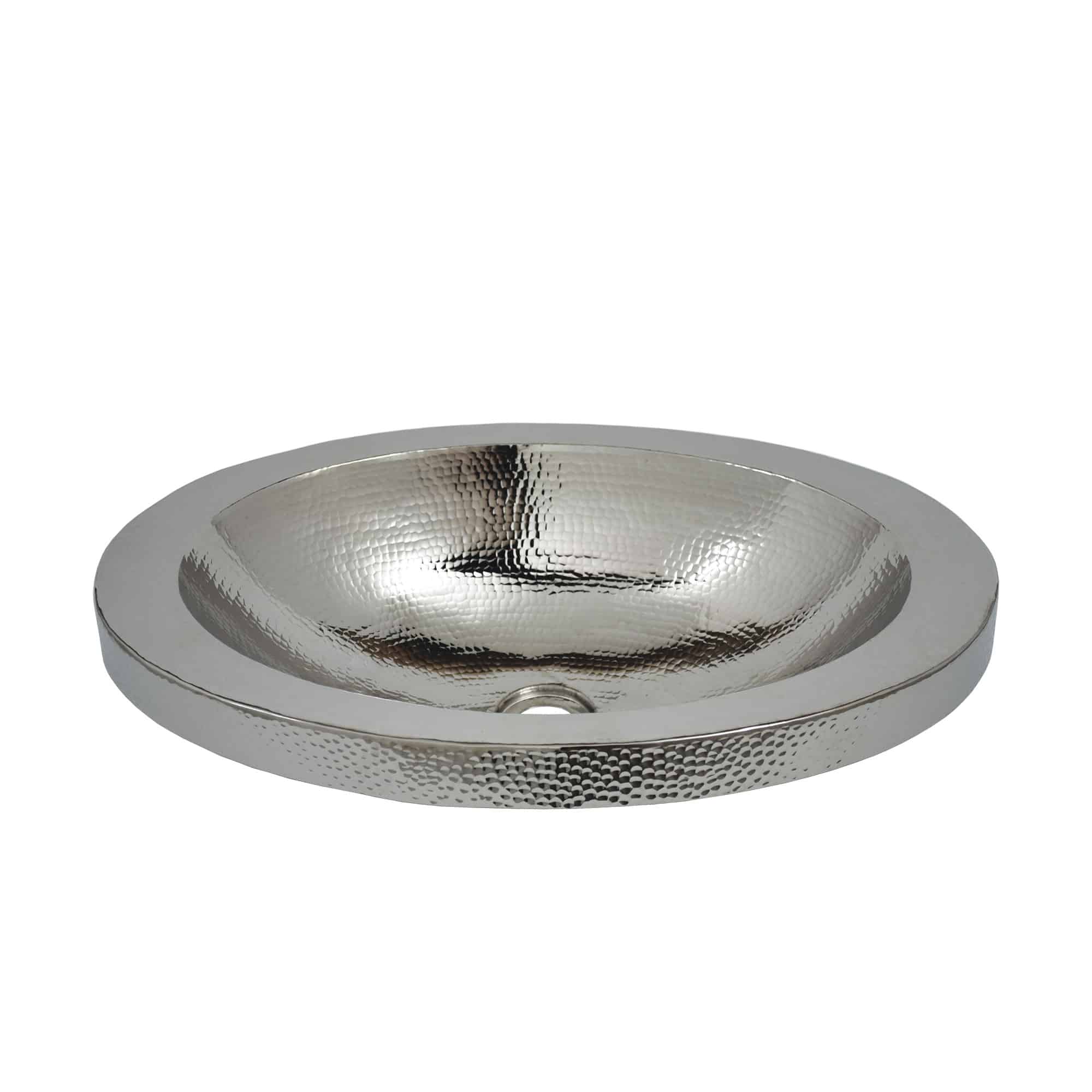 Native Trails Hibiscus 21" x 14.5" Oval Drop In Nickel Bathroom Sink, Polished Nickel, CPS843