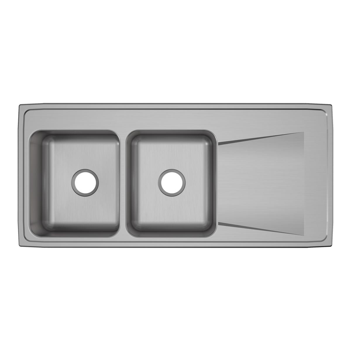 Alternate Image for Elkay Lustertone Classic 48" Drop In/Topmount Stainless Steel Kitchen Sink, 50/50 Double Bowl, Lustrous Satin, 18 Gauge, Includes Drainboard, ILR4822L0
