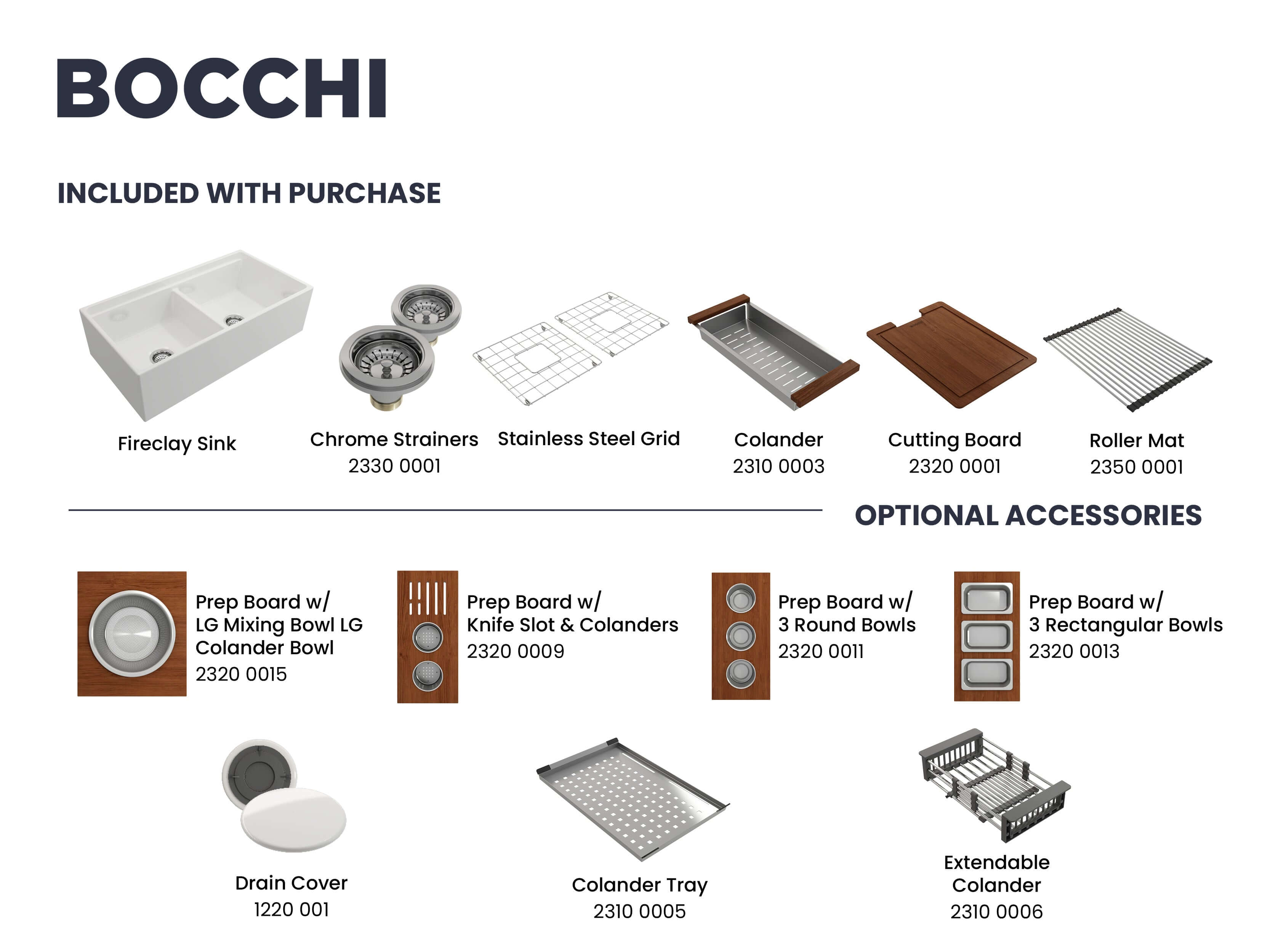 Alternate Image for BOCCHI Contempo 36" Fireclay Workstation Farmhouse Sink with Accessories, 50/50 Double Bowl, White, 1348-001-0120