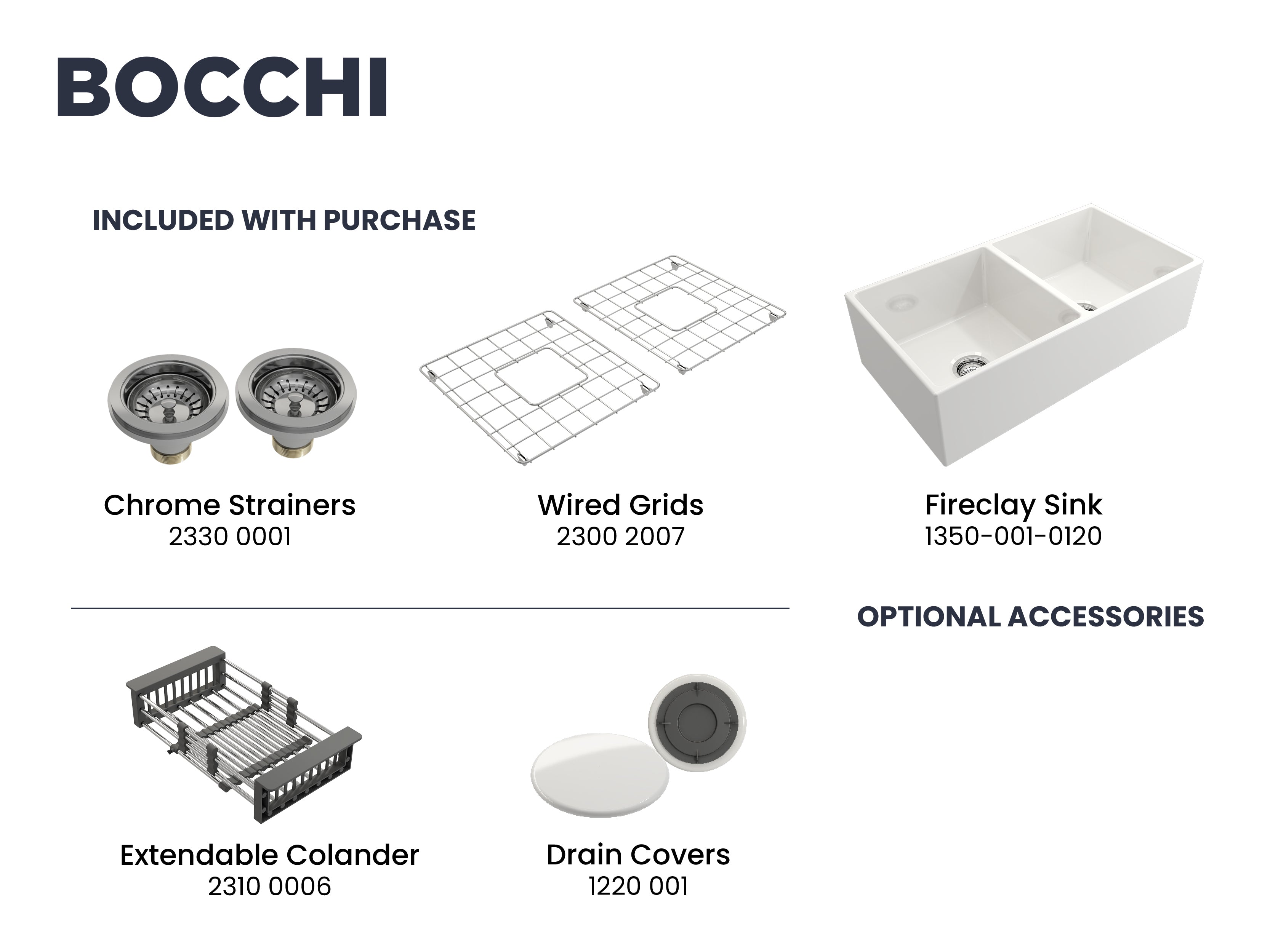 Alternate Image for BOCCHI Contempo 36" Fireclay Farmhouse Apron 50/50 Double Bowl Kitchen Sink, White, 1350-001-0120