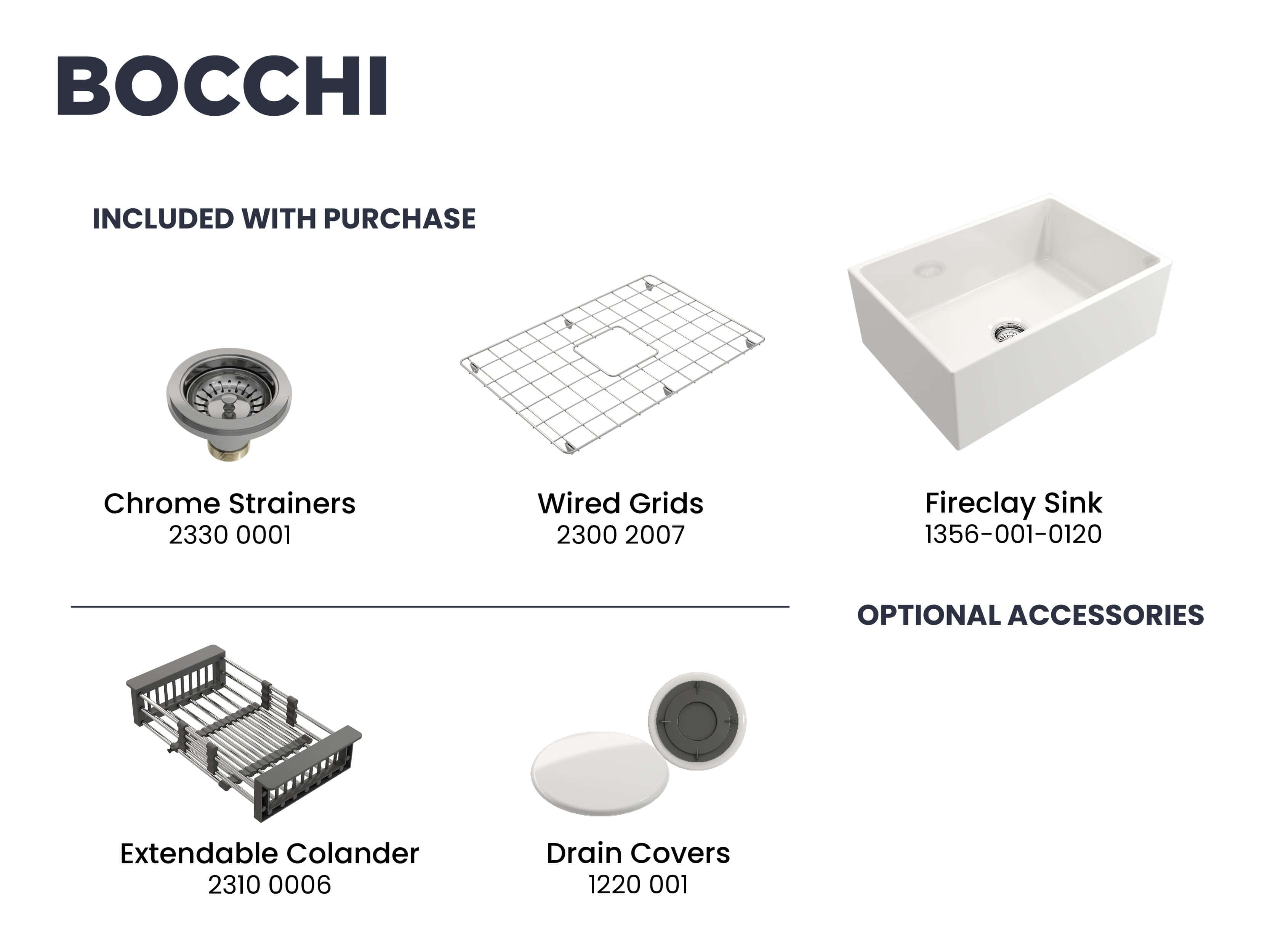 Alternate Image for BOCCHI Contempo 27" Fireclay Farmhouse Apron Single Bowl Kitchen Sink, White, 1356-001-0120