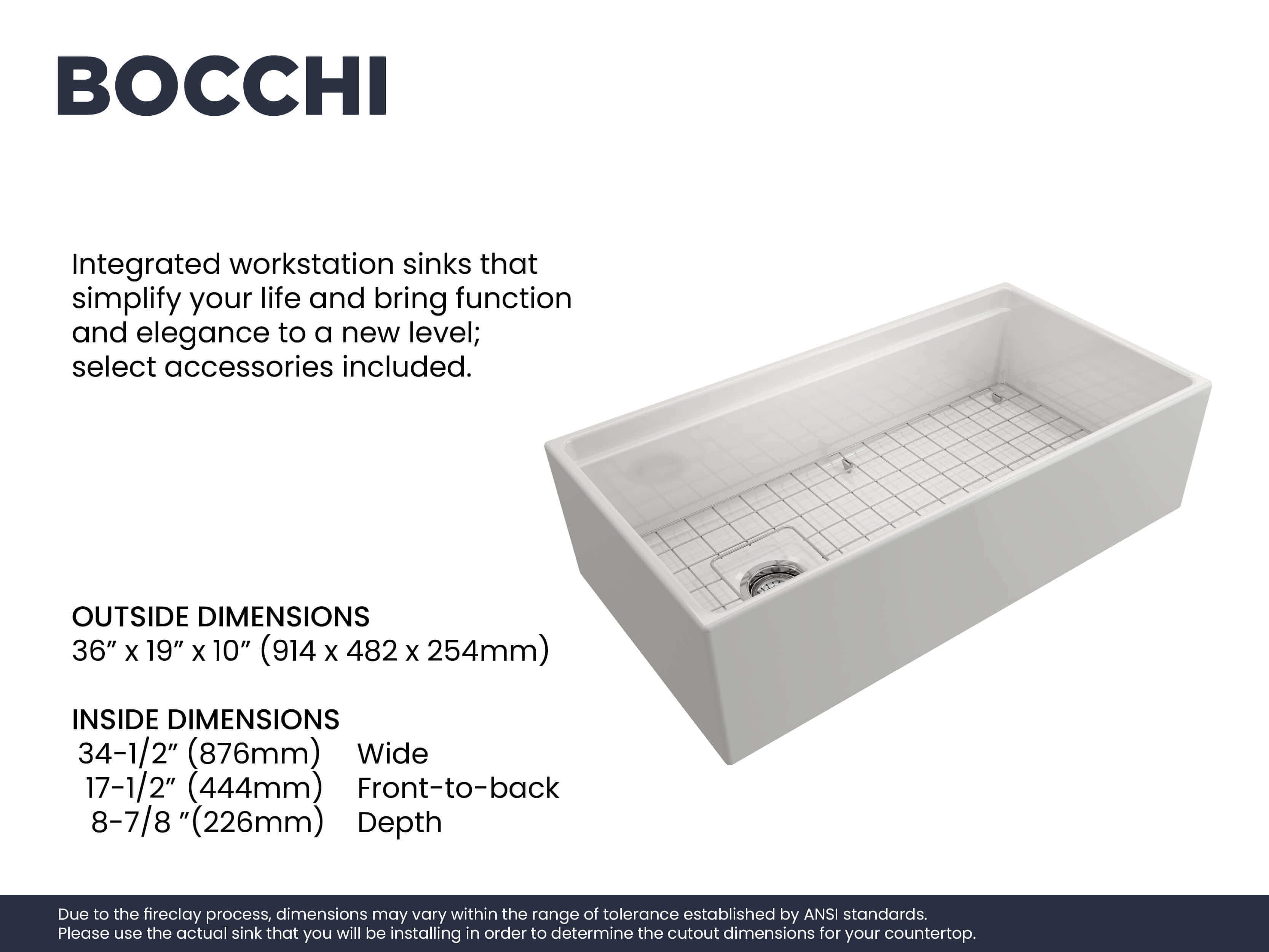 Alternate Image for BOCCHI Contempo 36" Fireclay Workstation Farmhouse Sink Kit with Faucet and Accessories, White (sink) / Chrome (faucet), 1505-001-2020CH