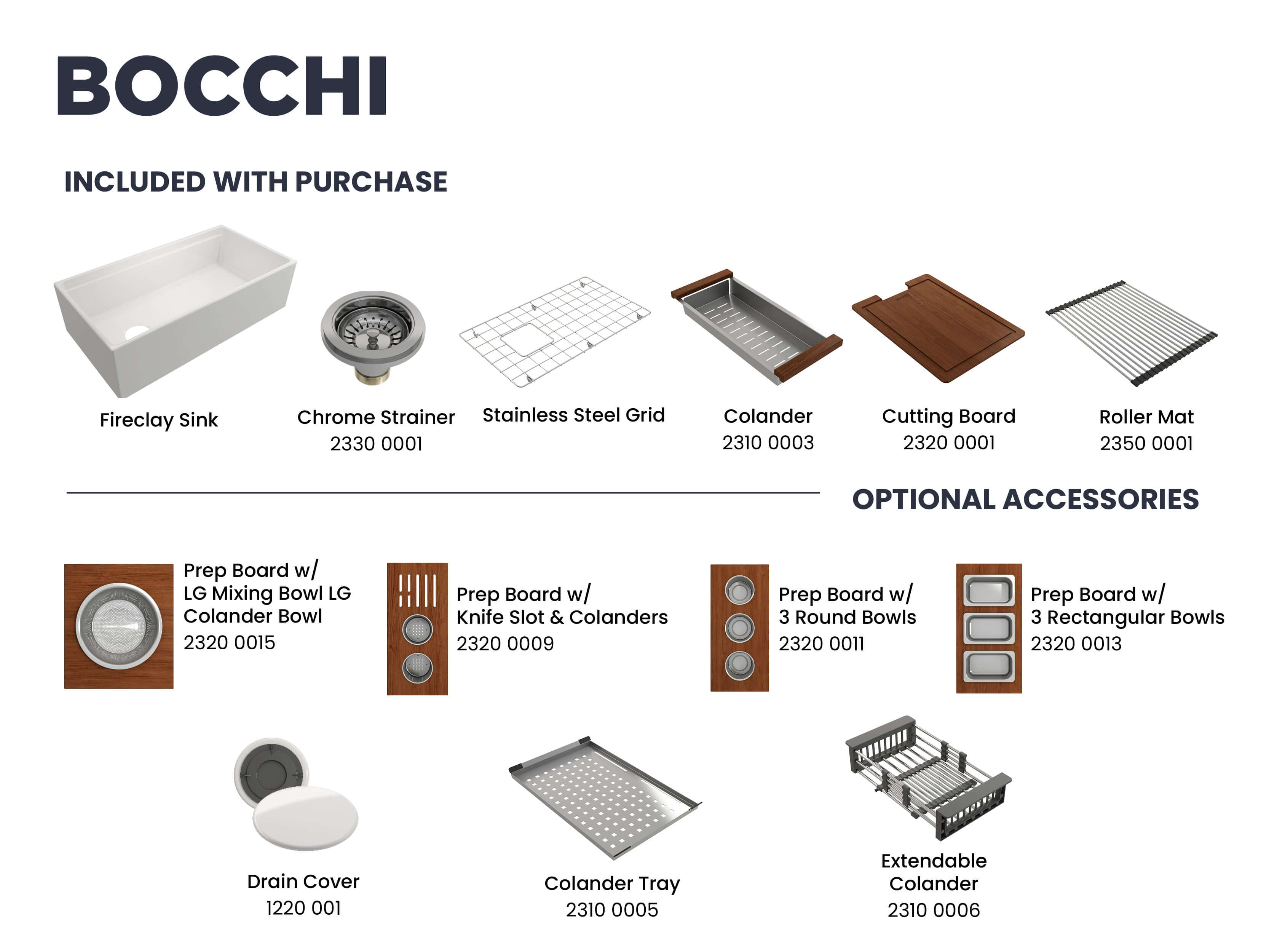 Alternate Image for BOCCHI Contempo 36" Fireclay Workstation Farmhouse Sink with Accessories, White, 1505-001-0120