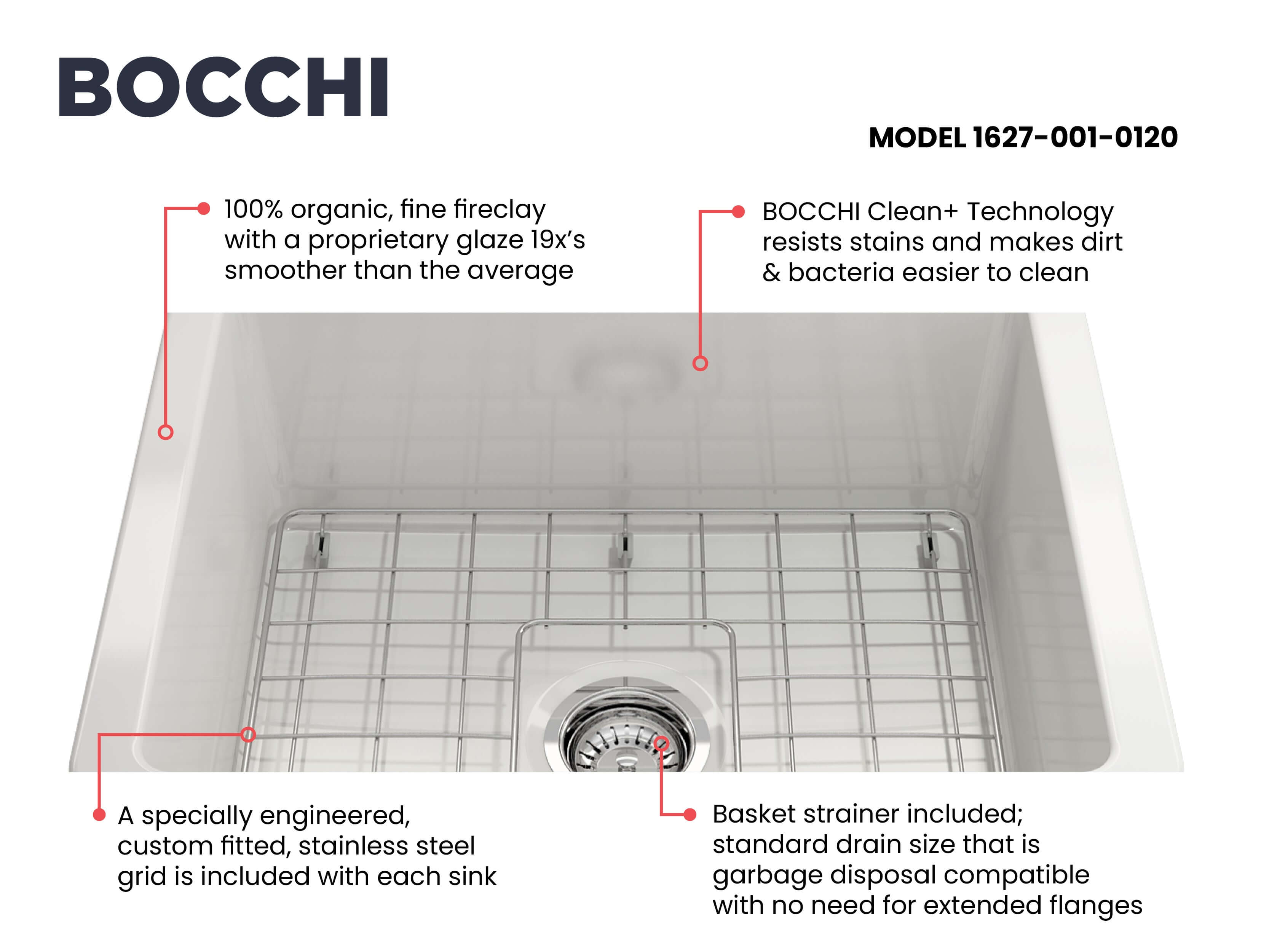 Alternate Image for BOCCHI Sotto 24" Dual Mount Fireclay Kitchen Sink Kit with Accessories, White, 1627-001-0120