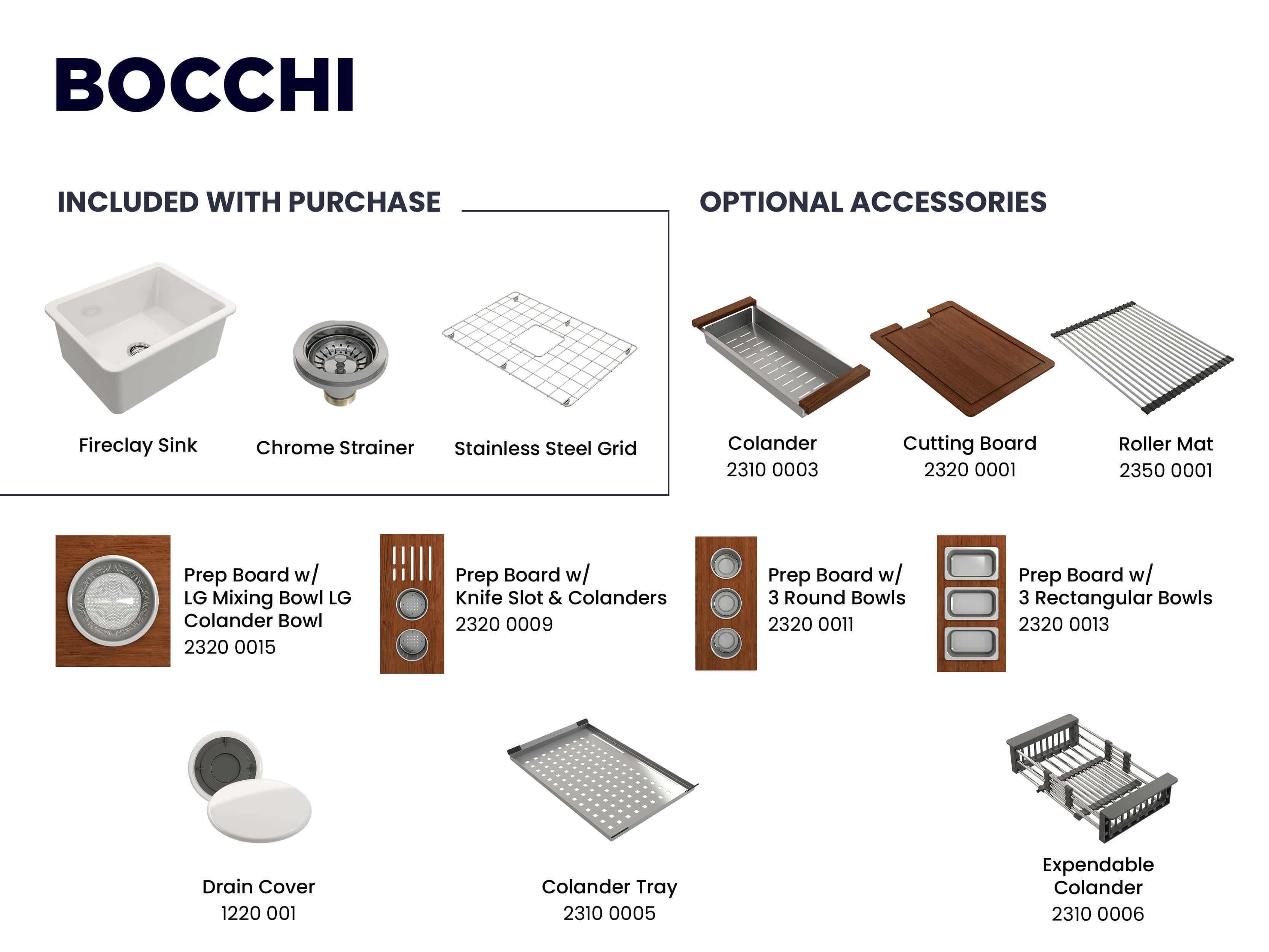 Alternate Image for BOCCHI Sotto 24" Dual Mount Fireclay Kitchen Sink Kit with Accessories, White, 1627-001-0120